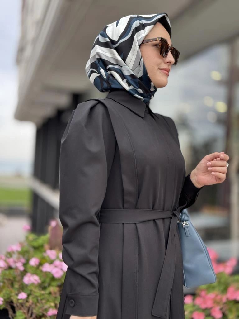 Qupra Etek Ucu Nakış İşlemeli Omuz Detaylı ElbiseWAC95003