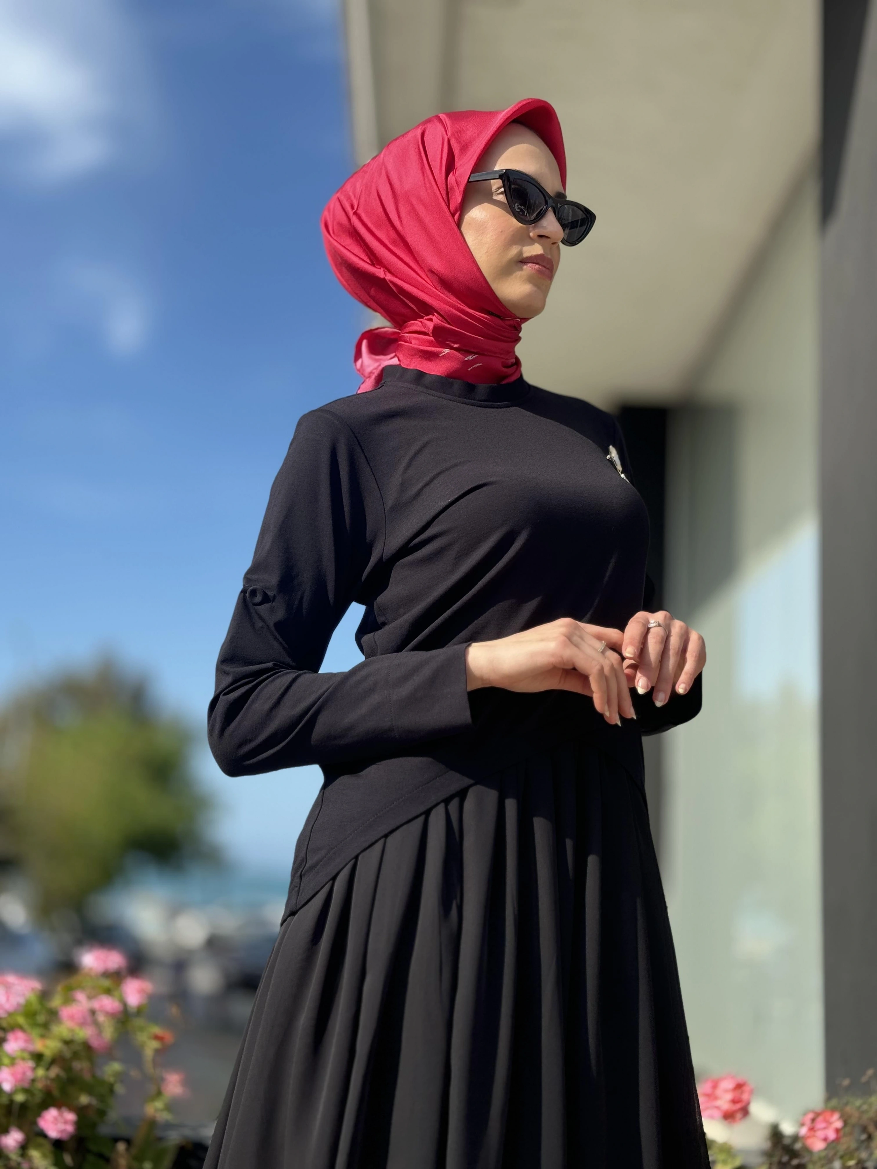 Qupra İçi Şifon Üstü Penye Bolerolu İkili Elbise QAY65019