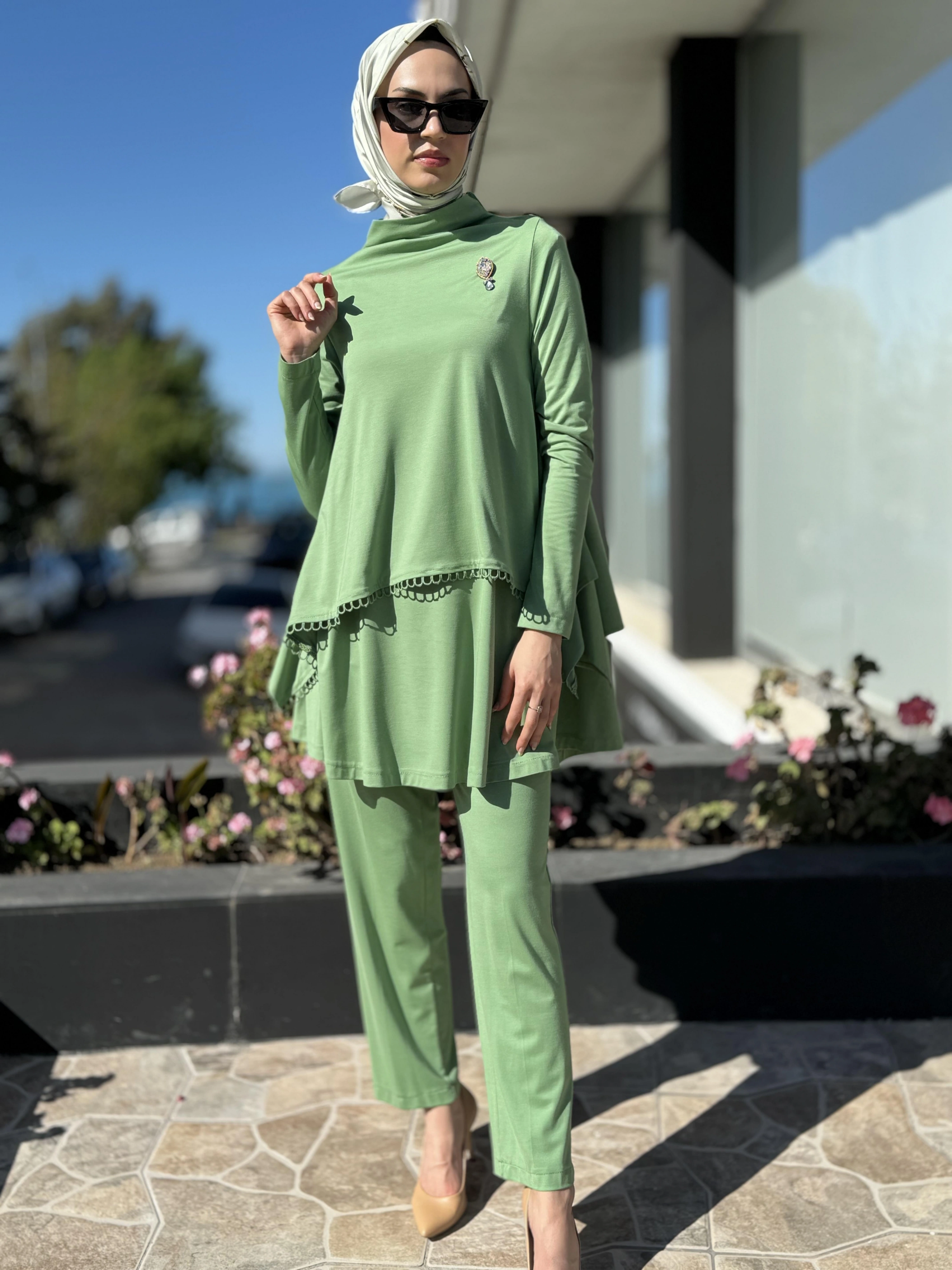 Qupra Üç Parçalı Modal Tunik Pantolon Takım QAY62031