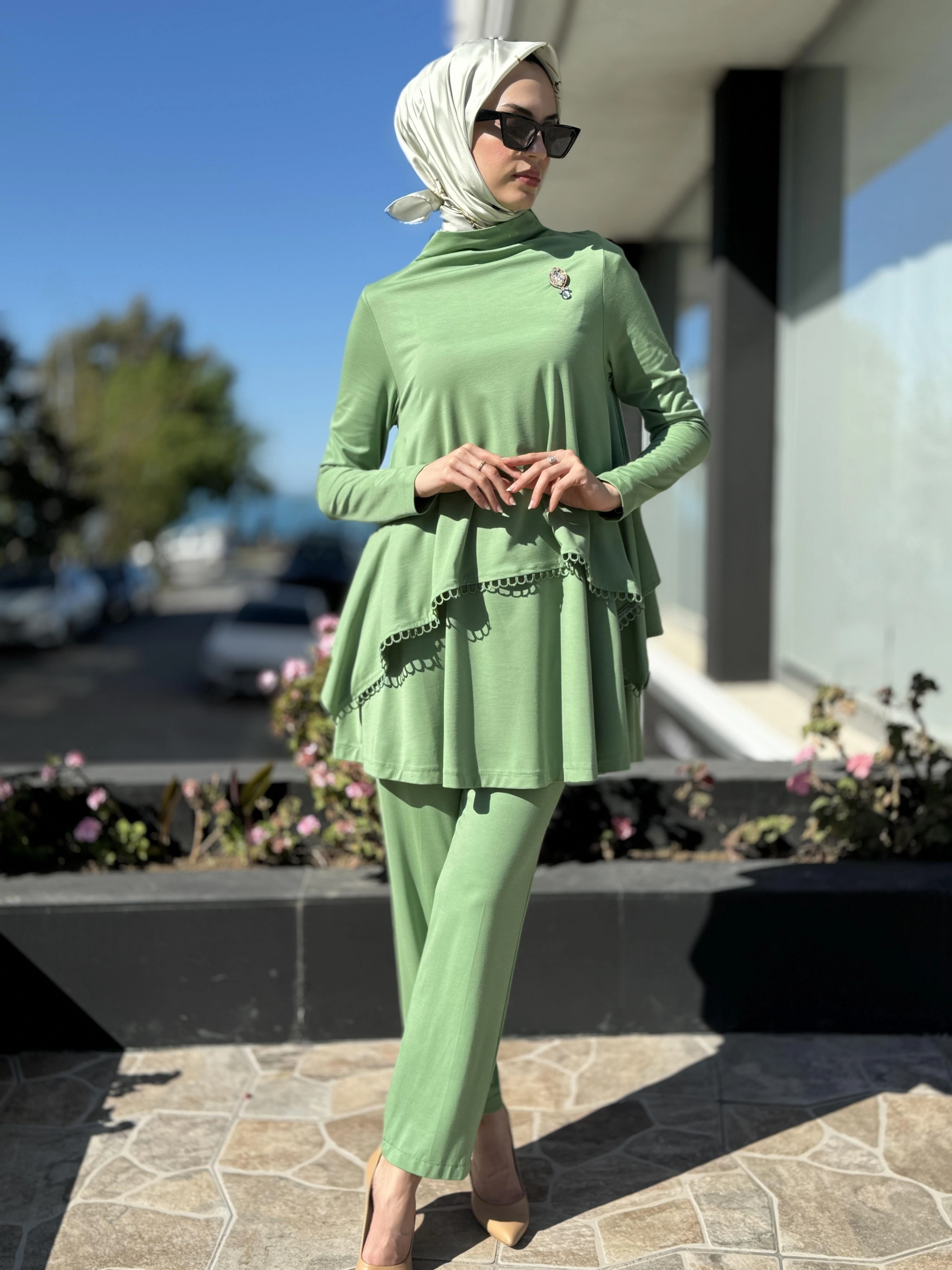 Qupra Üç Parçalı Modal Tunik Pantolon Takım QAY62031