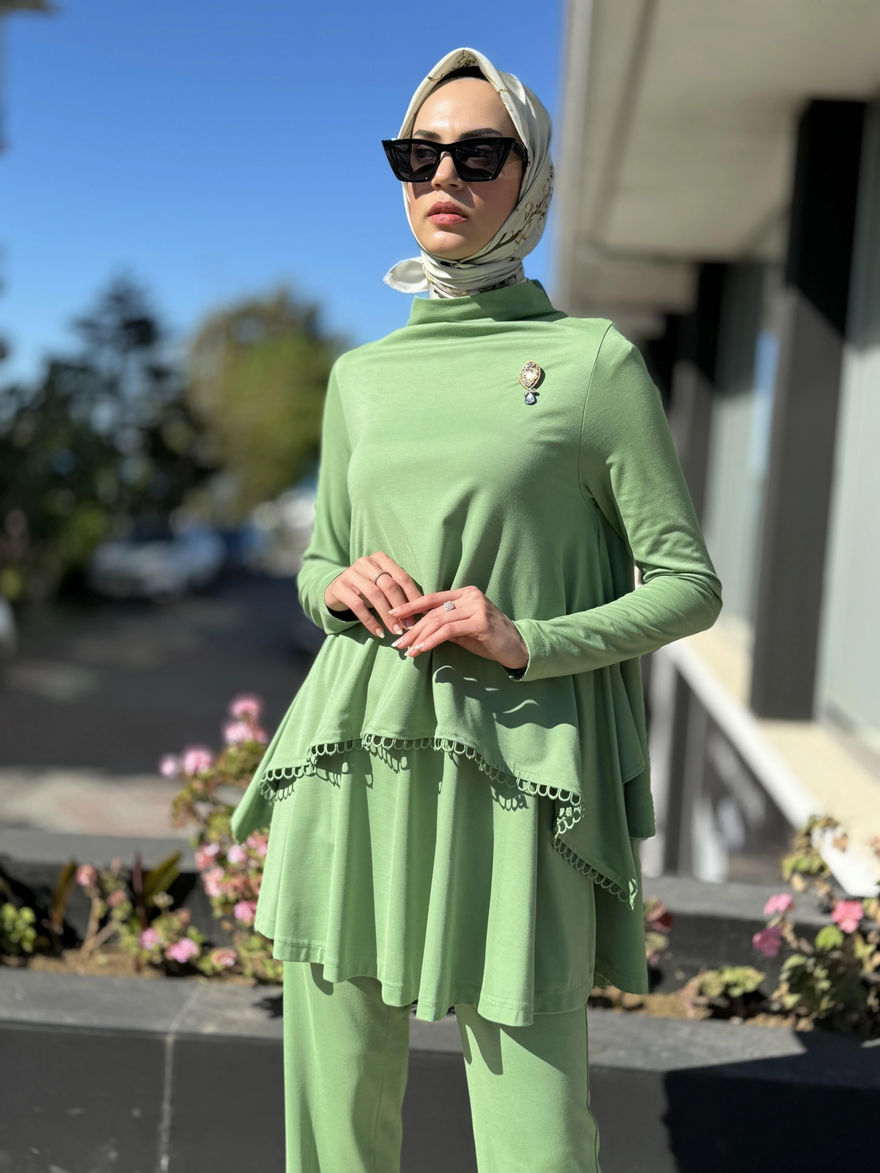 Qupra Üç Parçalı Modal Tunik Pantolon Takım QAY62031