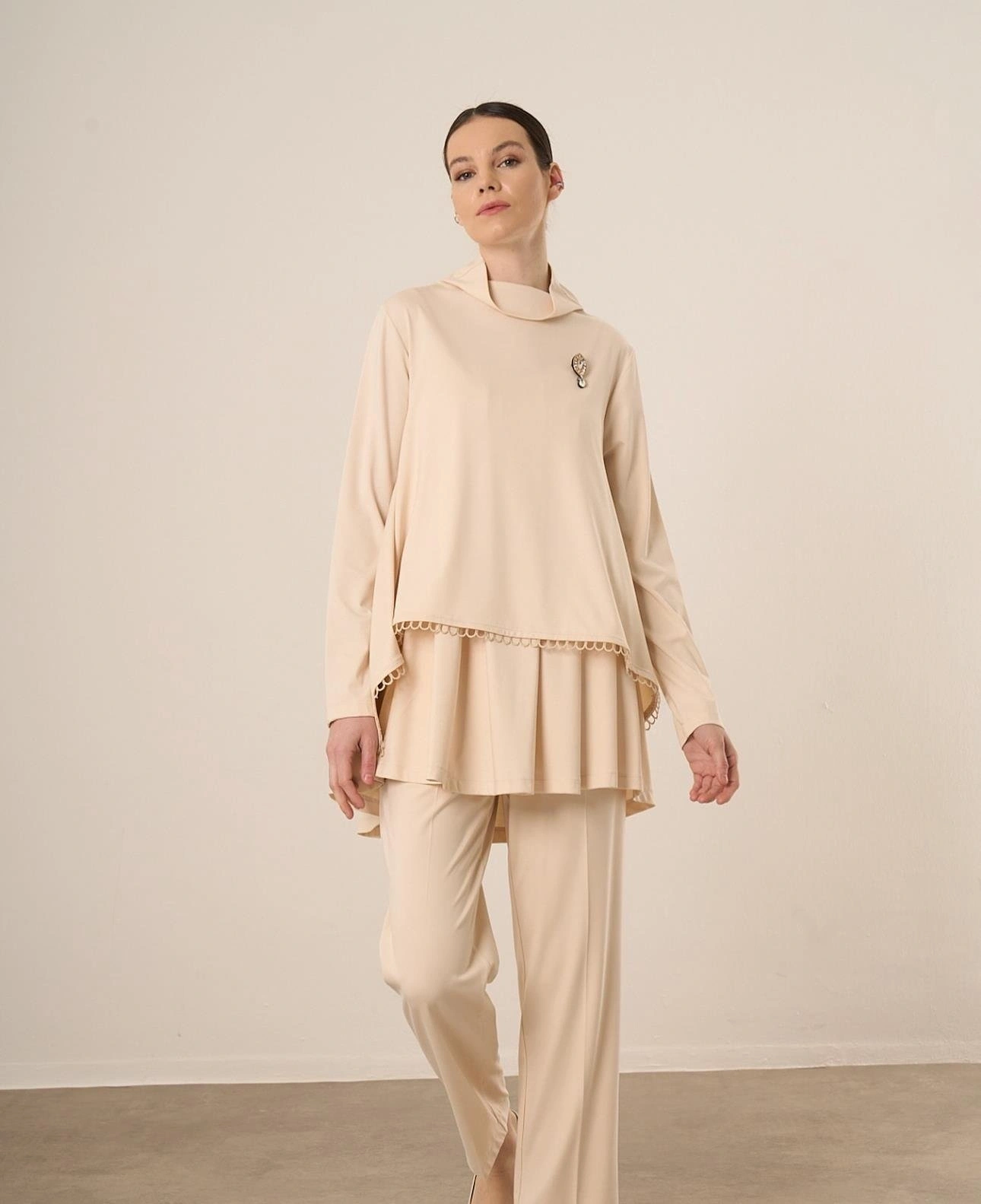 Qupra Üç Parçalı Modal Tunik Pantolon Takım QAY62031