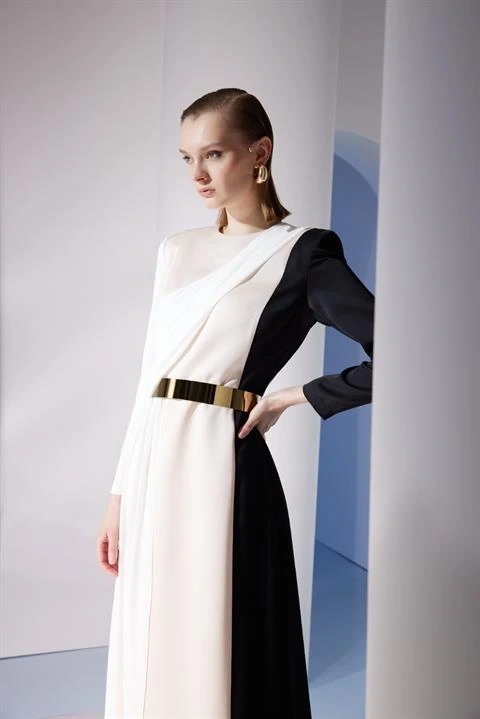 SENNA Corınne Somon Abiye Elbise 3017S23