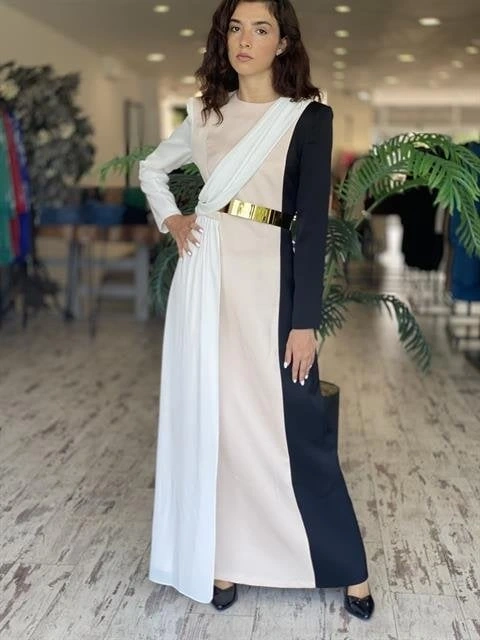 SENNA Corınne Somon Abiye Elbise 3017S23