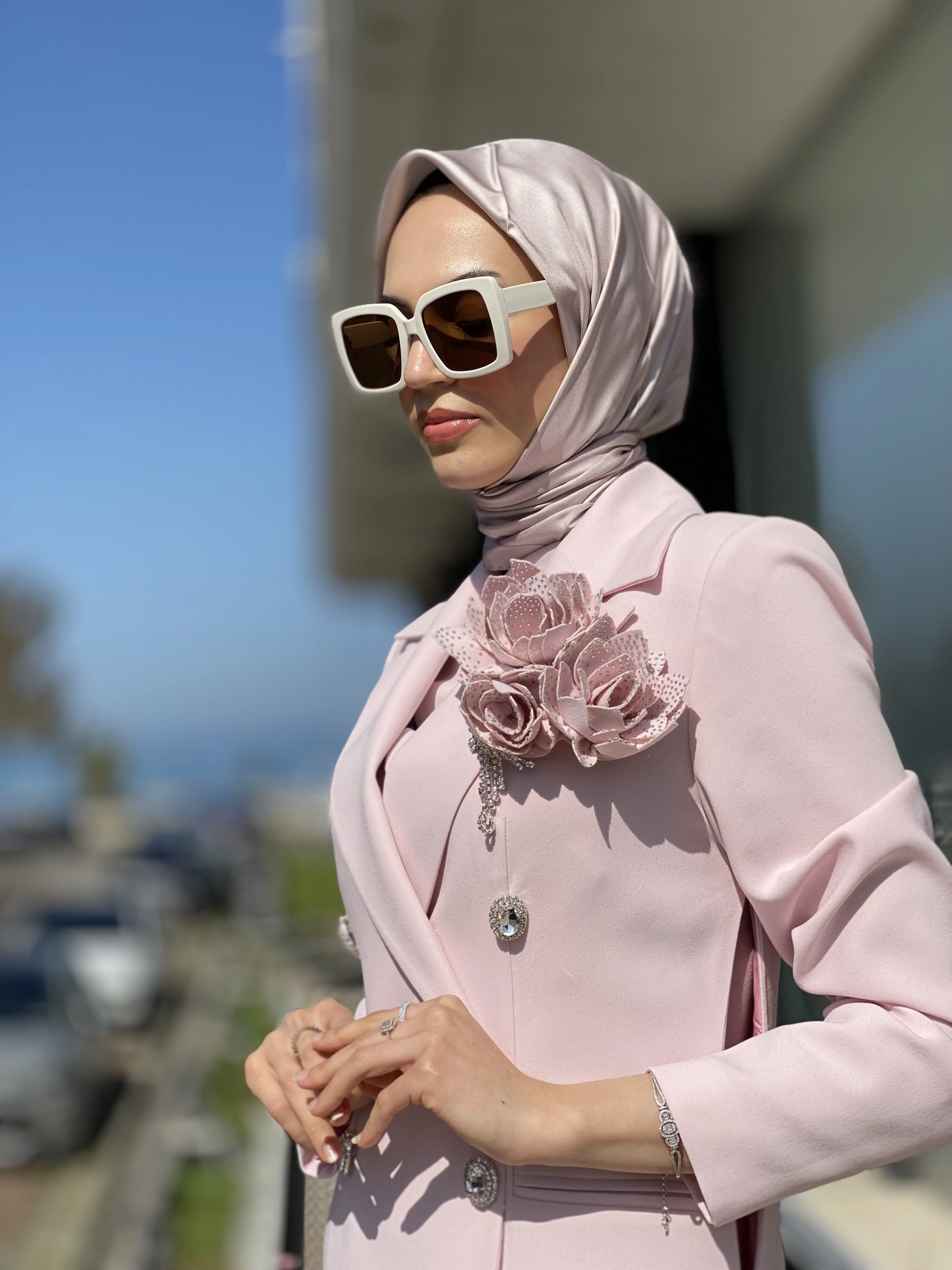 SENNA Rose Stone Dress Tesettür Abiye SD30080