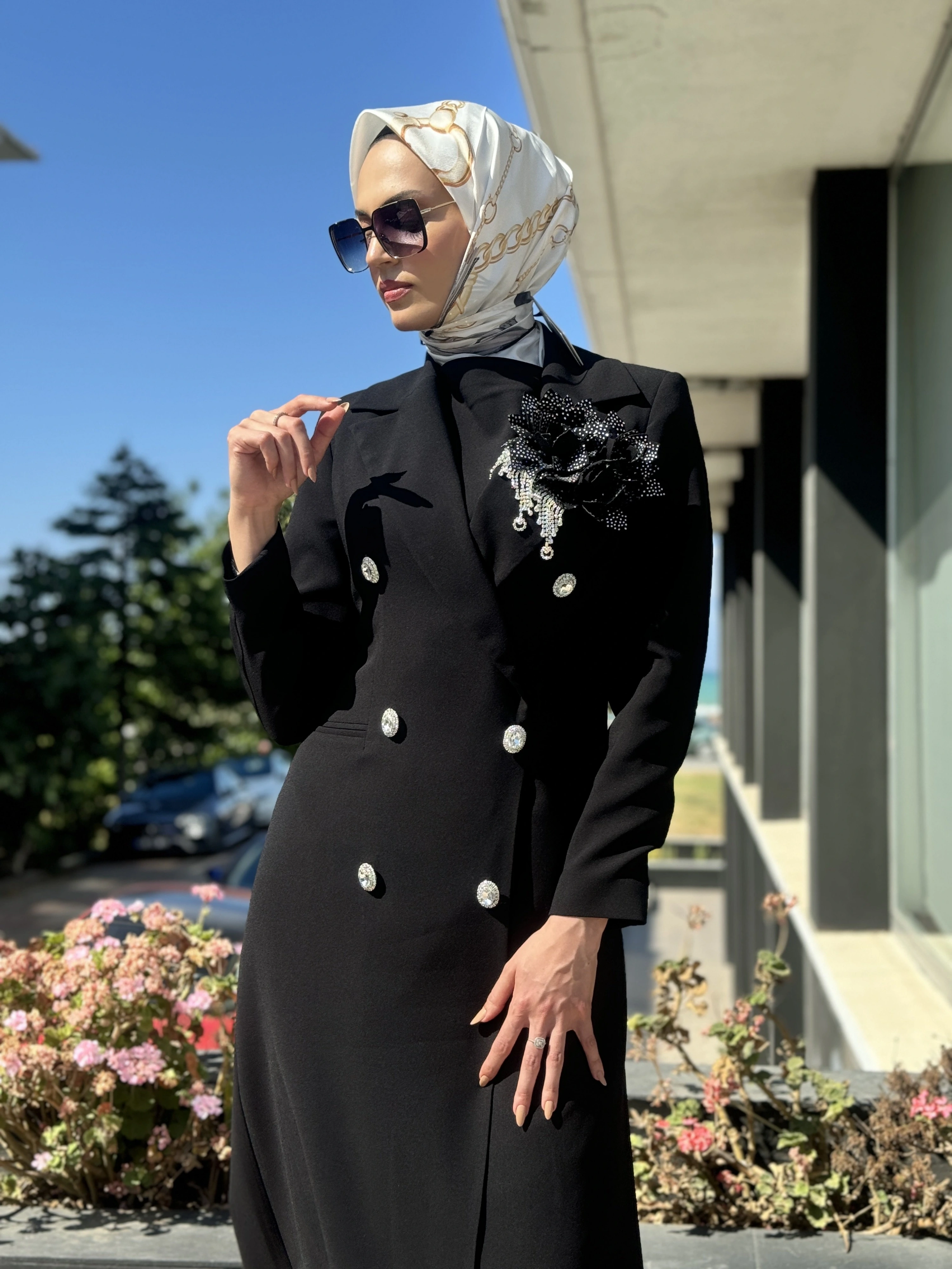 SENNA Rose Stone Dress Tesettür Abiye SD30080