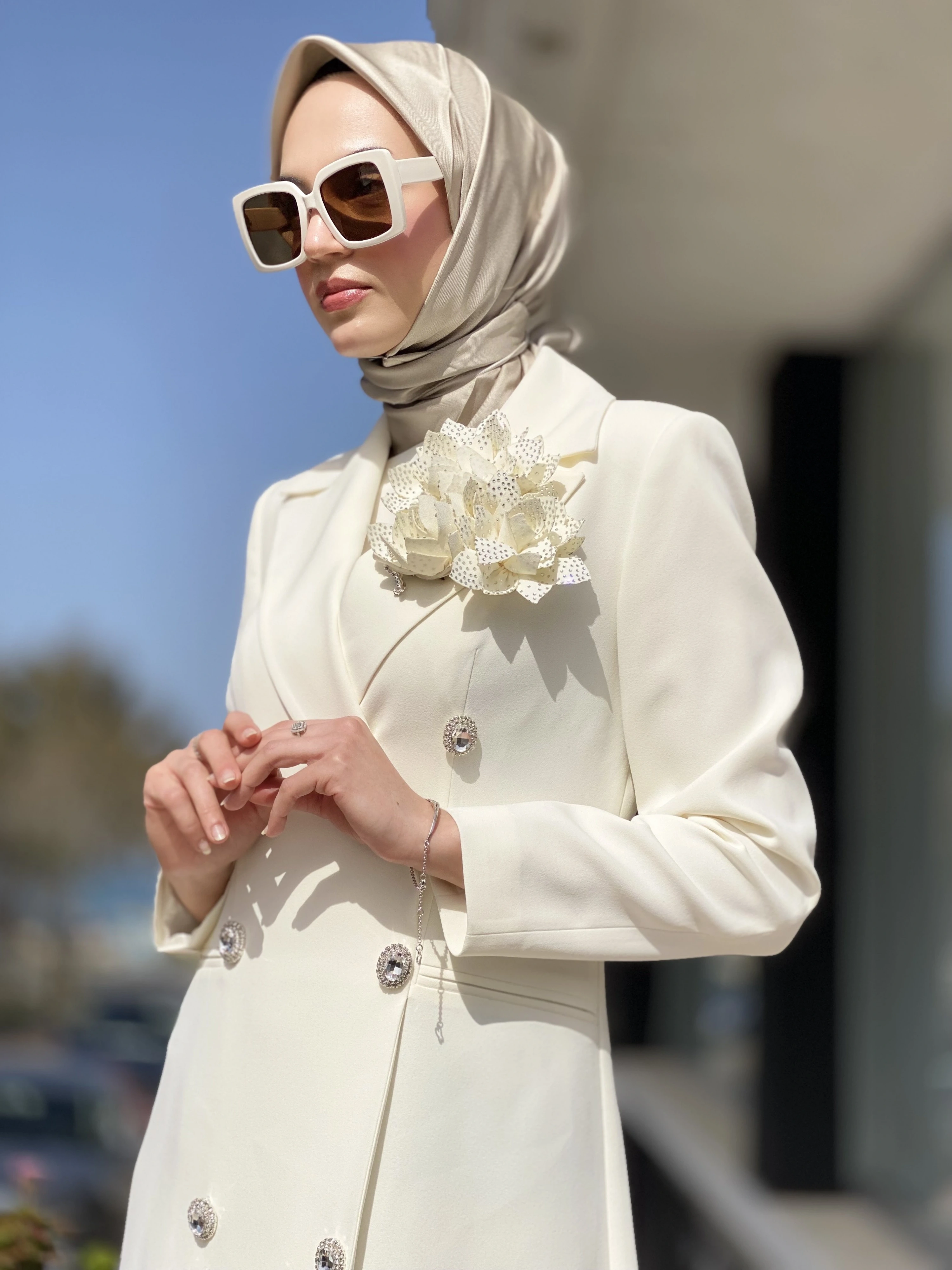 SENNA Rose Stone Dress Tesettür Abiye SD30080