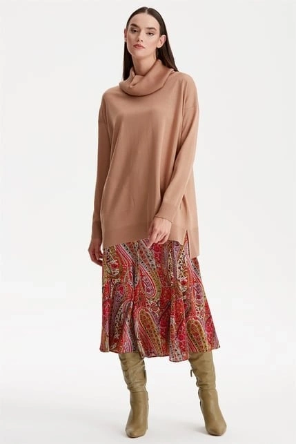 Tığ Triko Degaje Yaka Triko Tunik TNK21262