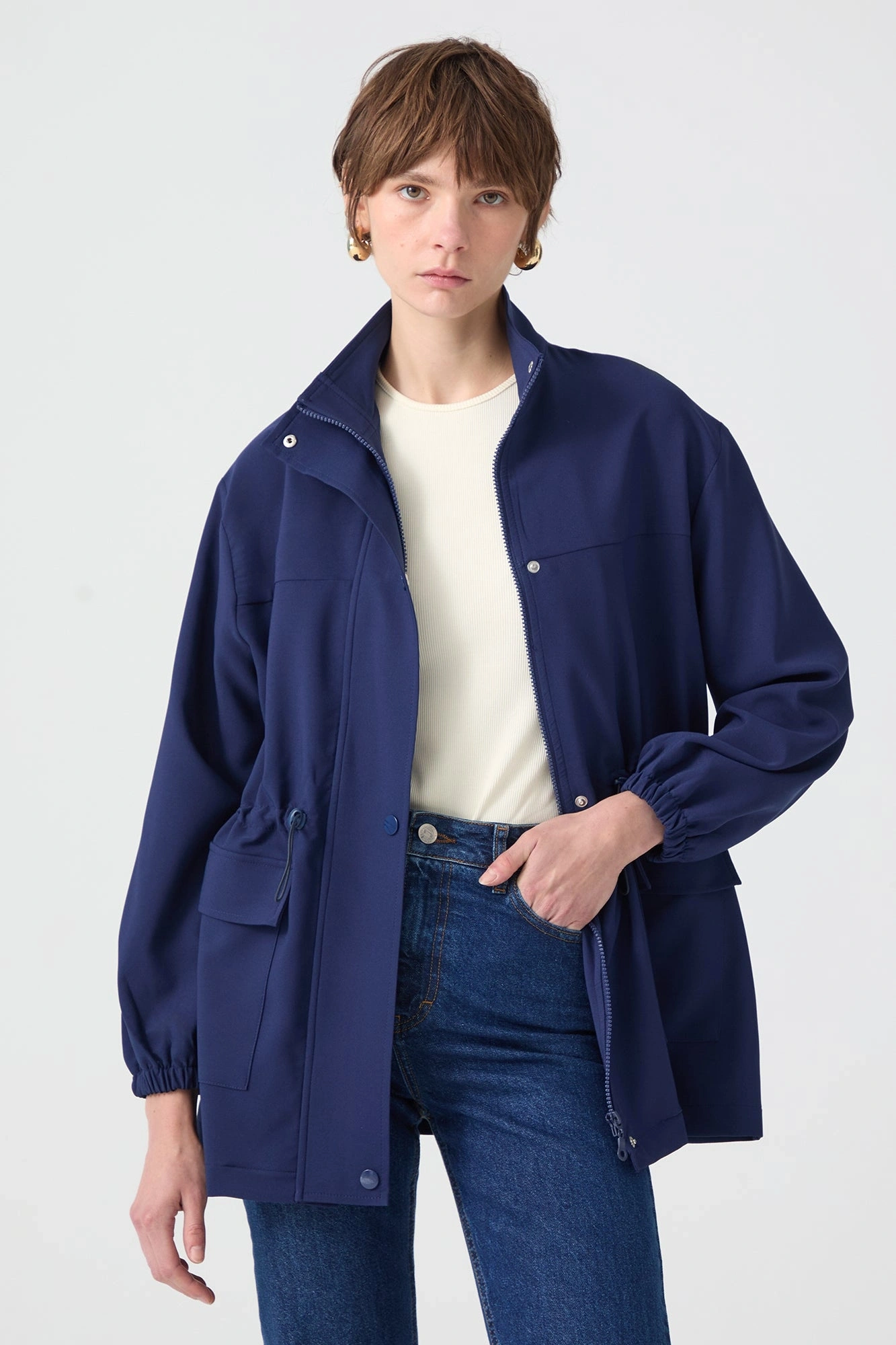 Touche Dik Yaka Krep Ceket 24Y1FT141