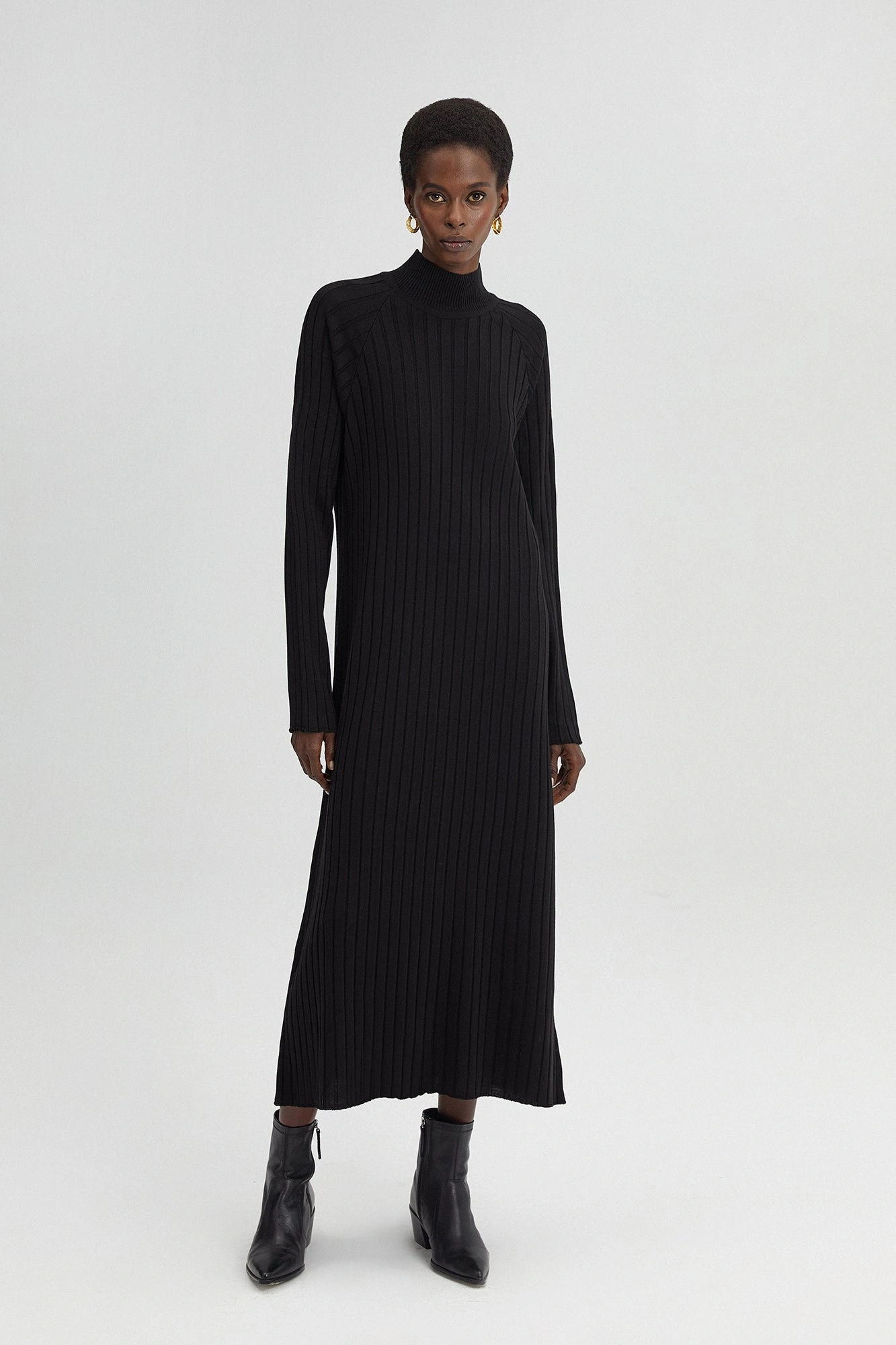 Touche Fitilli Dik Yaka Triko Elbise 23F1XD80