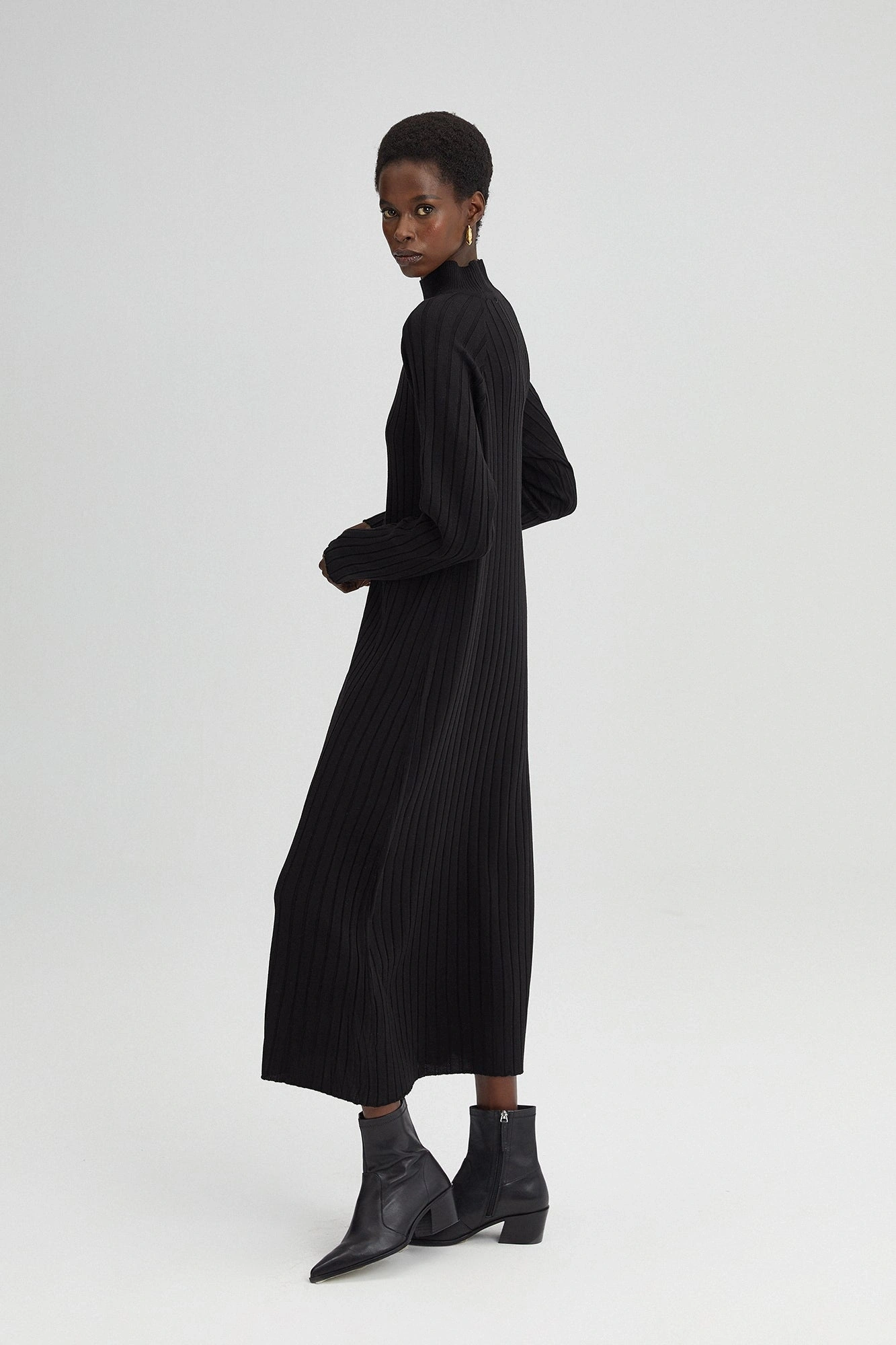 Touche Fitilli Dik Yaka Triko Elbise 23F1XD80