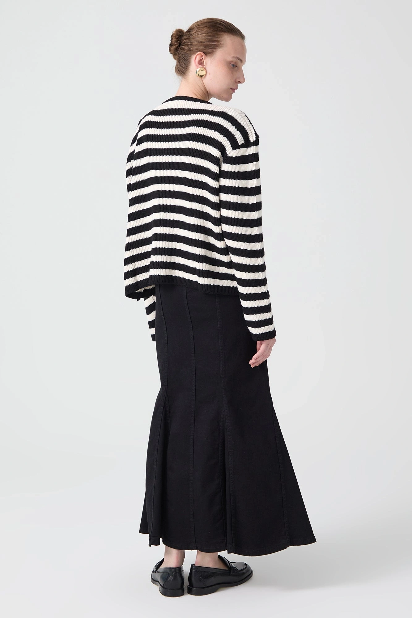 Touche Gold Düğmeli Çizgili Kısa Hırka 24F1XD025