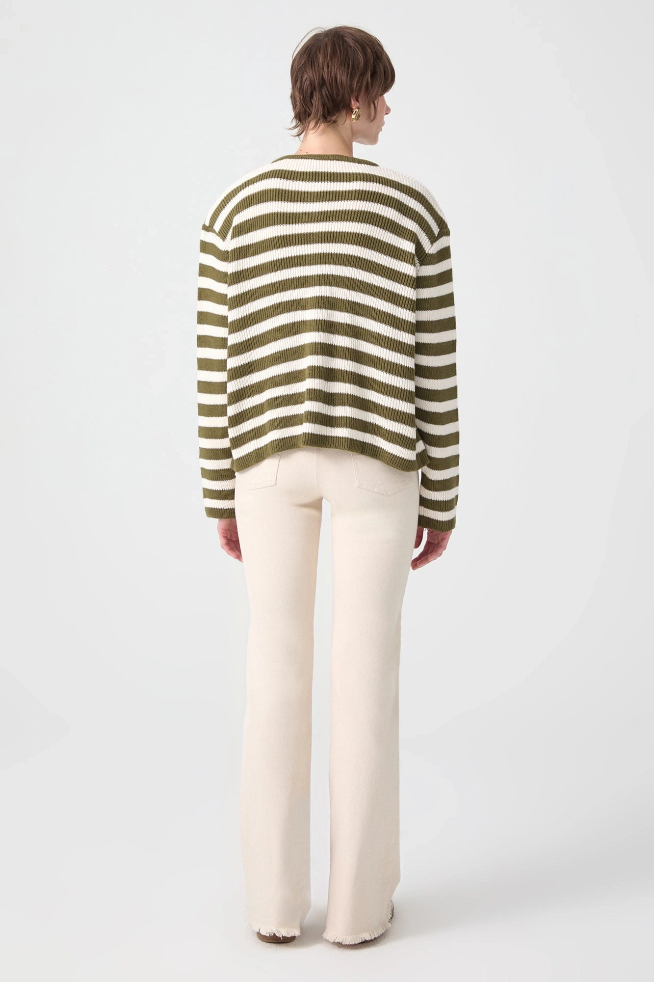 Touche Gold Düğmeli Çizgili Kısa Hırka 24F1XD025