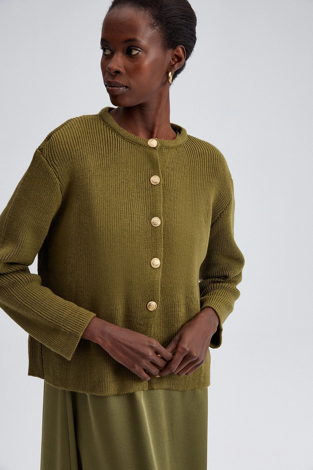 Touche Gold Düğmeli Kısa Triko Hırka 23F1R0059