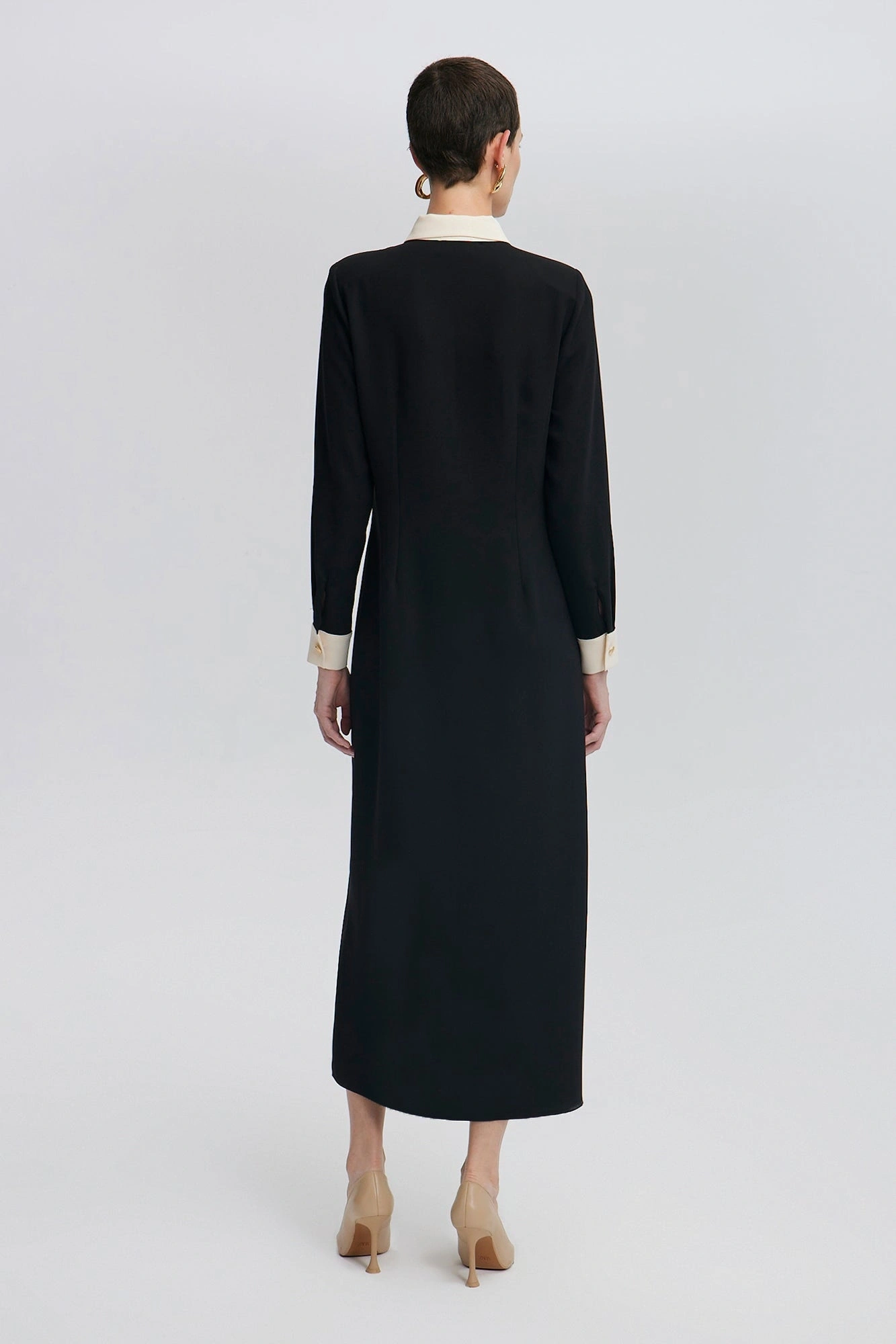 Touche Gold Düğmeli Krep Elbise 24F1T0021