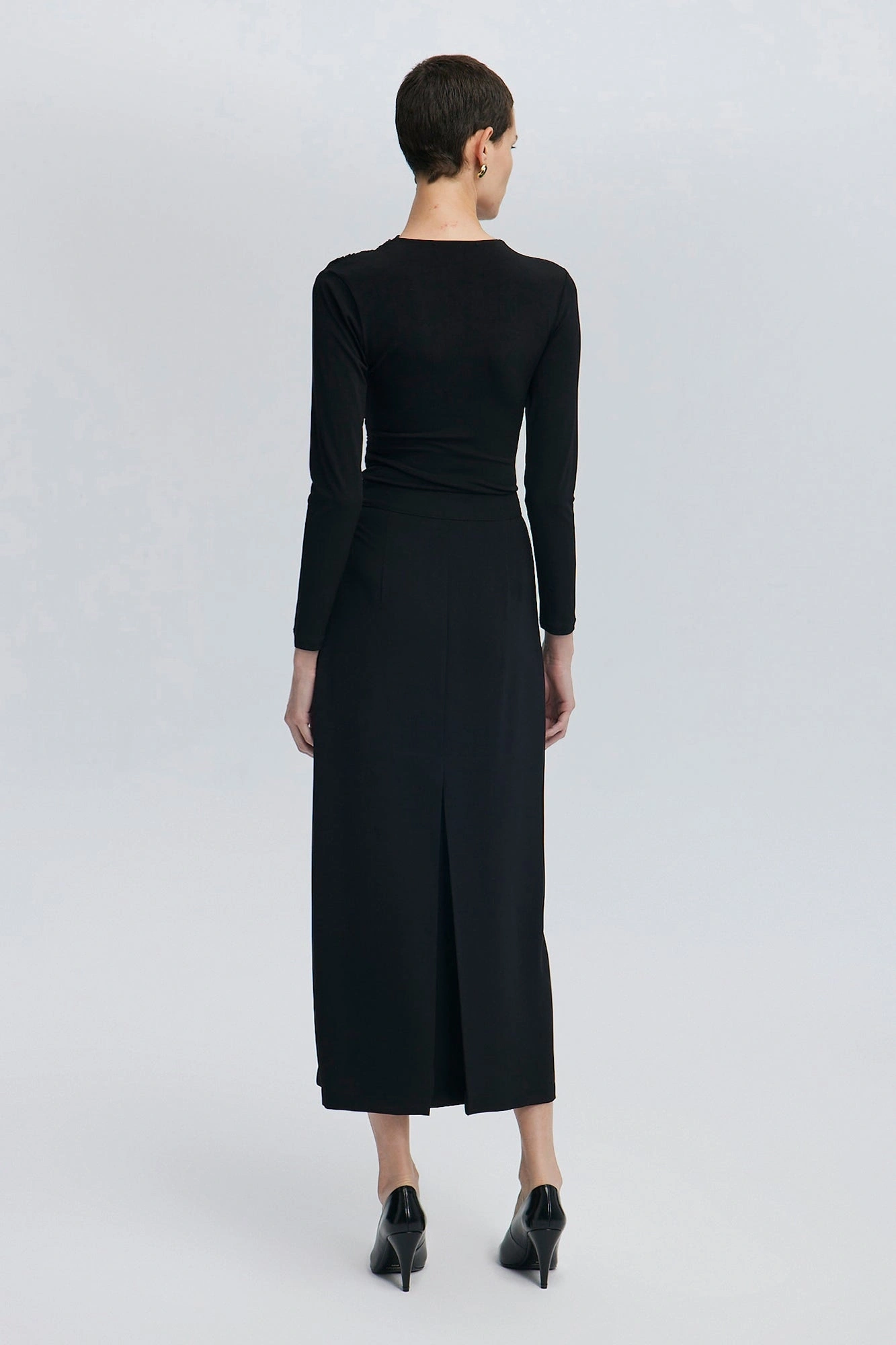 Touche Gold Düğmeli Krep Etek 24F1T0024