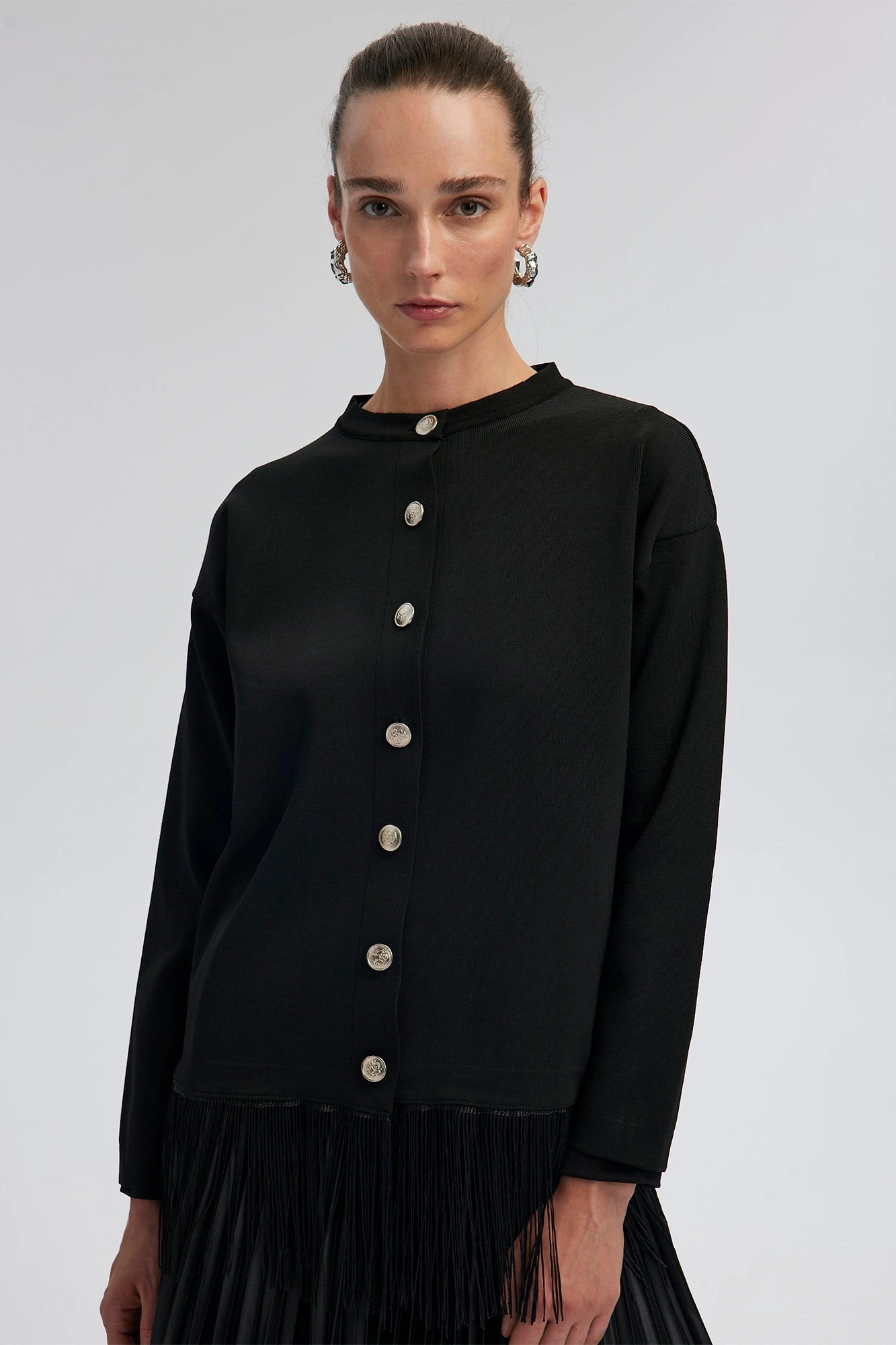 Touche Püskül Detaylı Triko Ceket 24F1XD008