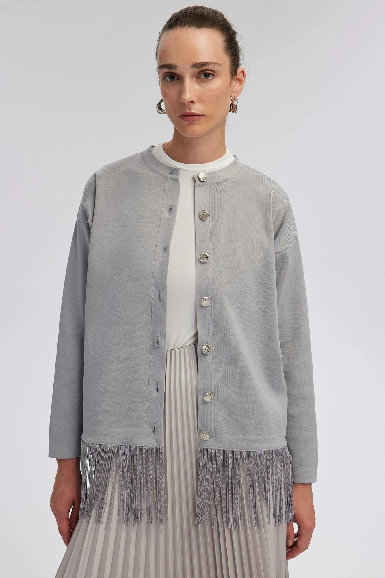 Touche Püskül Detaylı Triko Ceket 24F1XD008