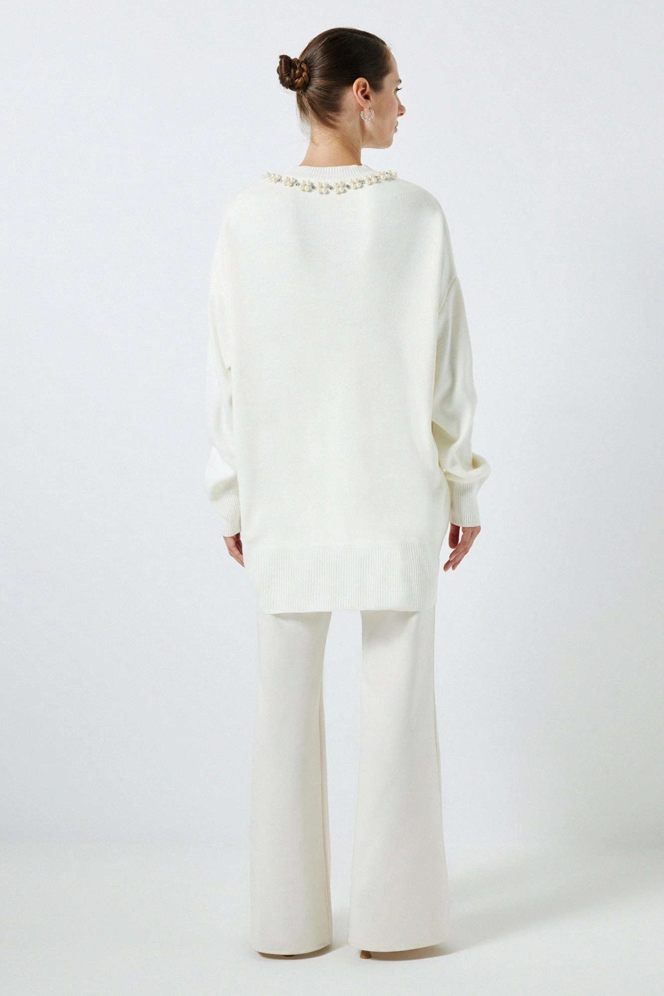 Touche Yakası İncili Triko Kazak 24F1XD053