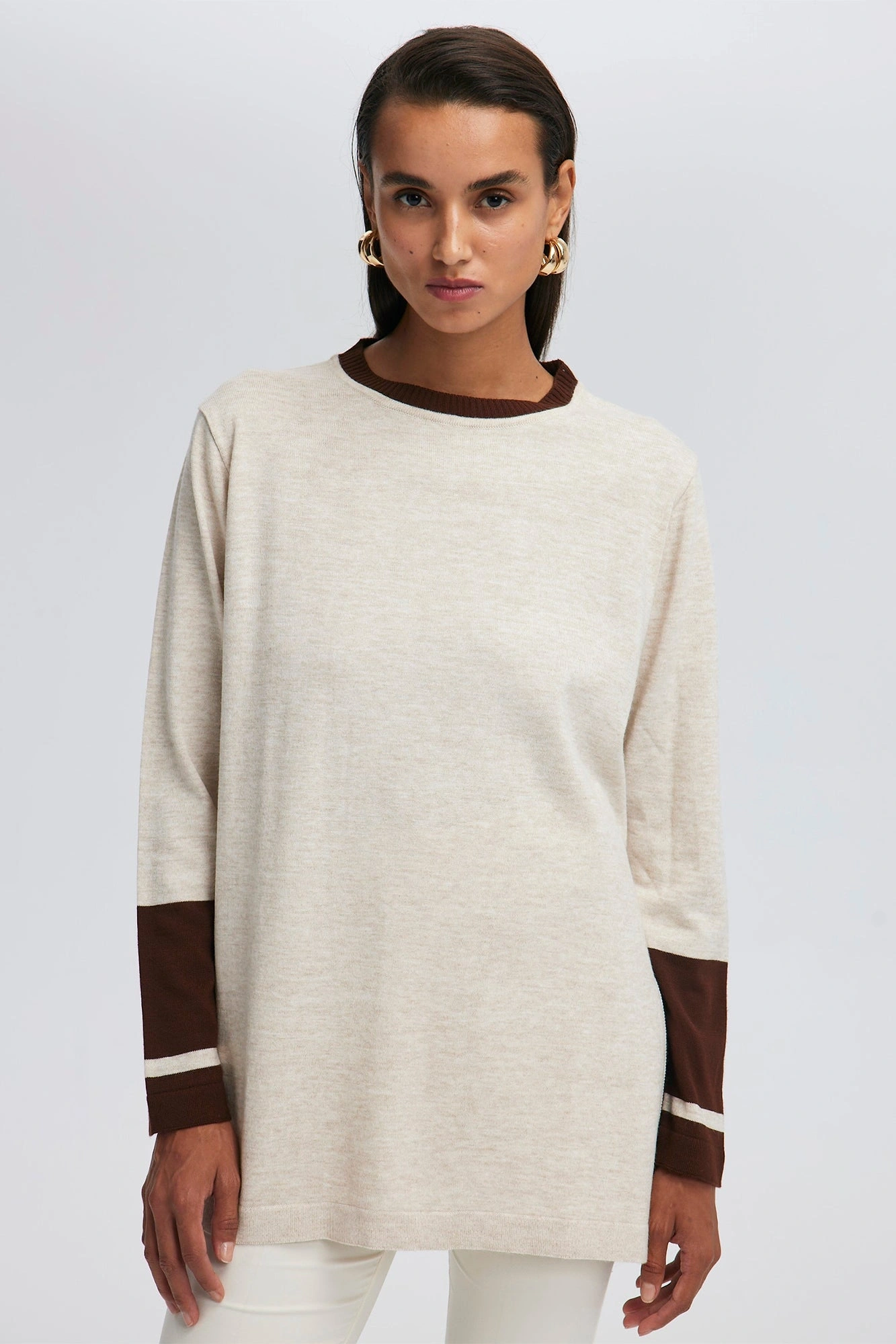 Touche Yırtmaç Detaylı Triko Tunik 24F1XD005