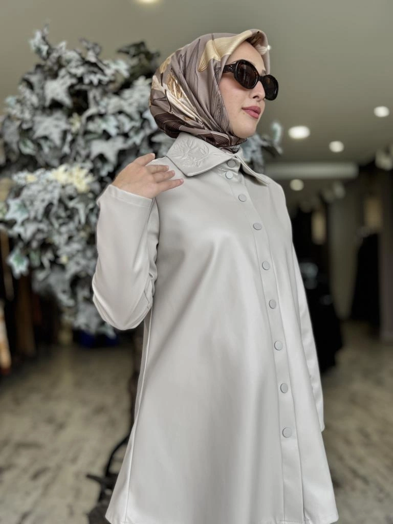 Vuu Yaka Detaylı Deri Gömlek 24FW2V128