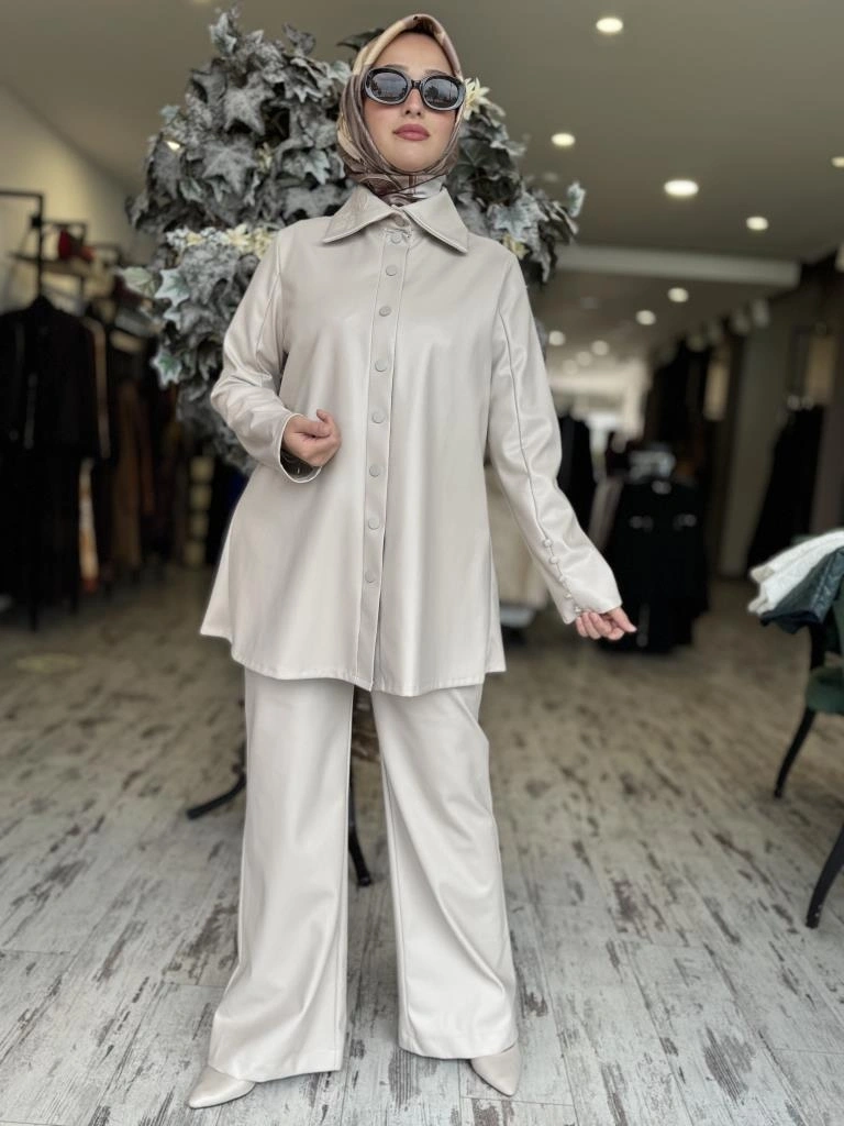 Vuu Yaka Detaylı Deri Gömlek 24FW2V128