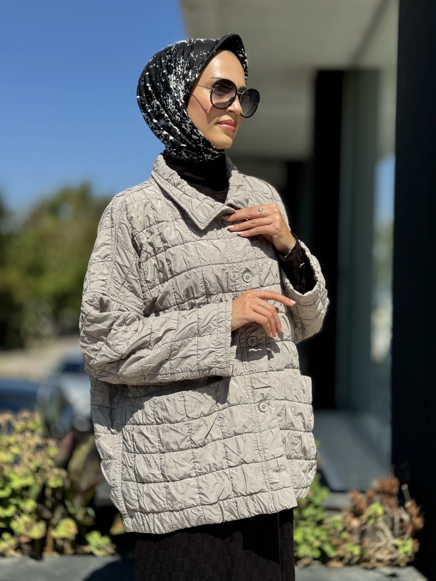 Almarwah Düğmeli Kapitone Ceket Mont 505284