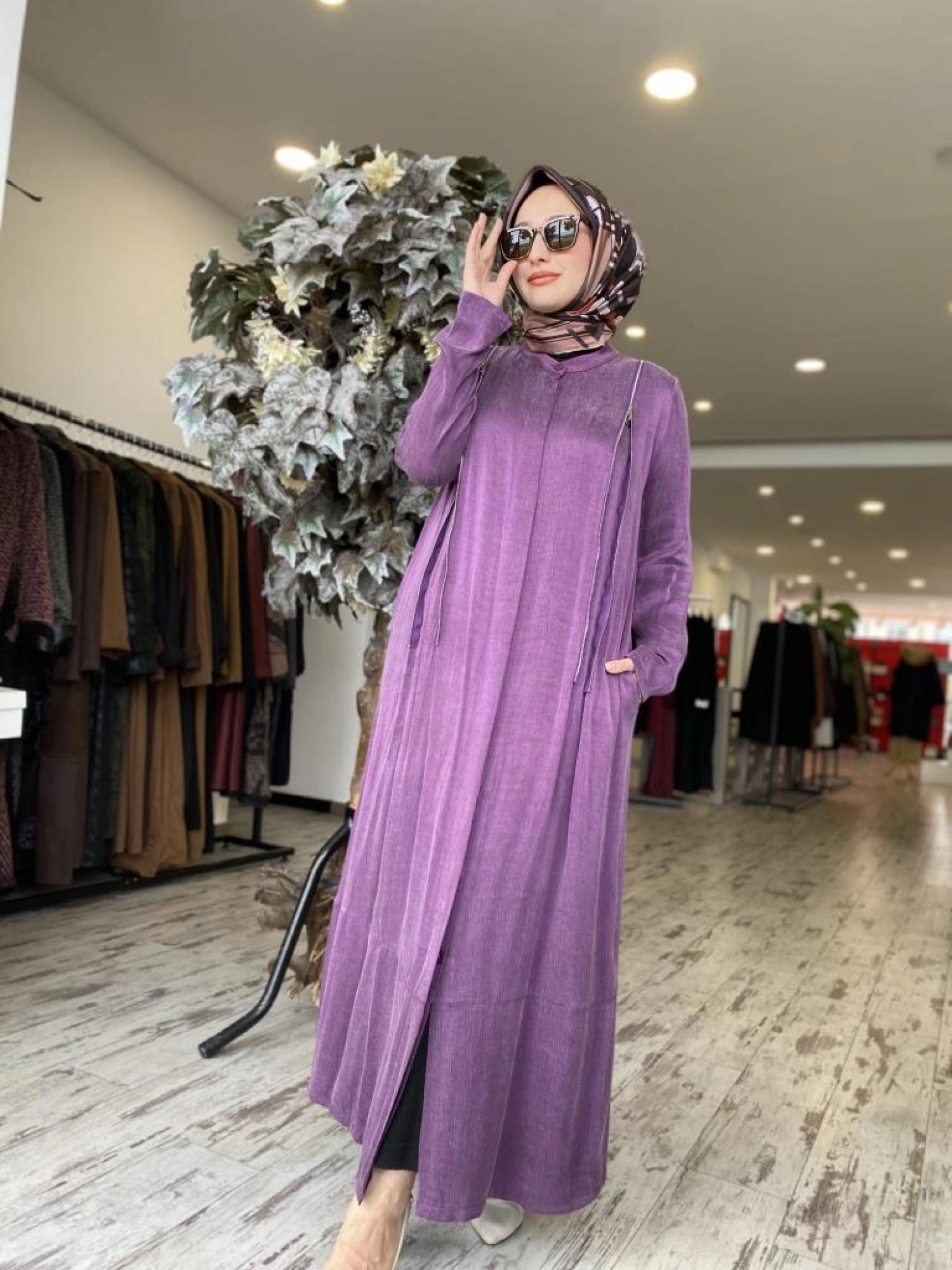 Almarwah Fermuar Detaylı Cupra İpek Kap 404915