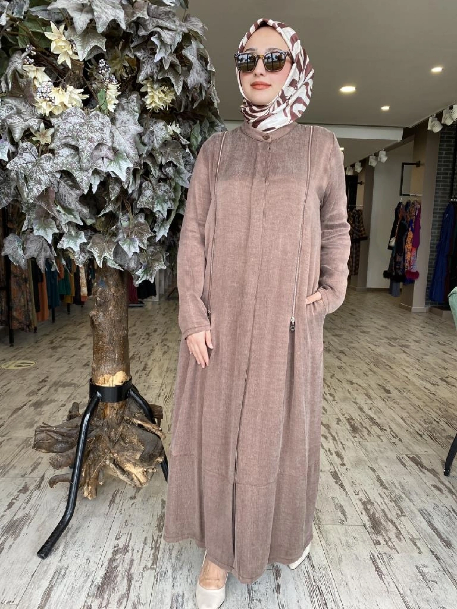 Almarwah Fermuar Detaylı Cupra İpek Kap 404915