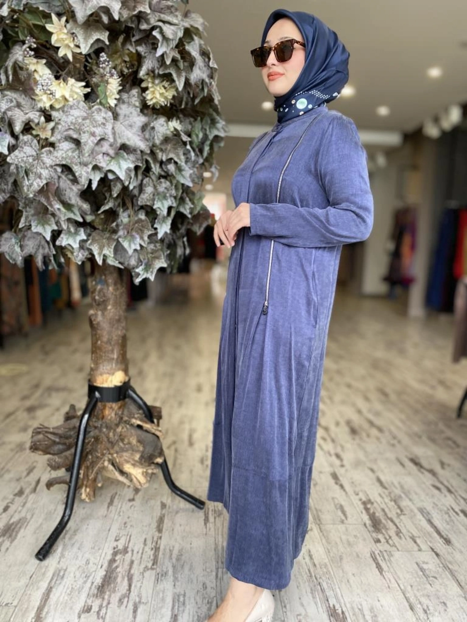 Almarwah Fermuar Detaylı Cupra İpek Kap 404915