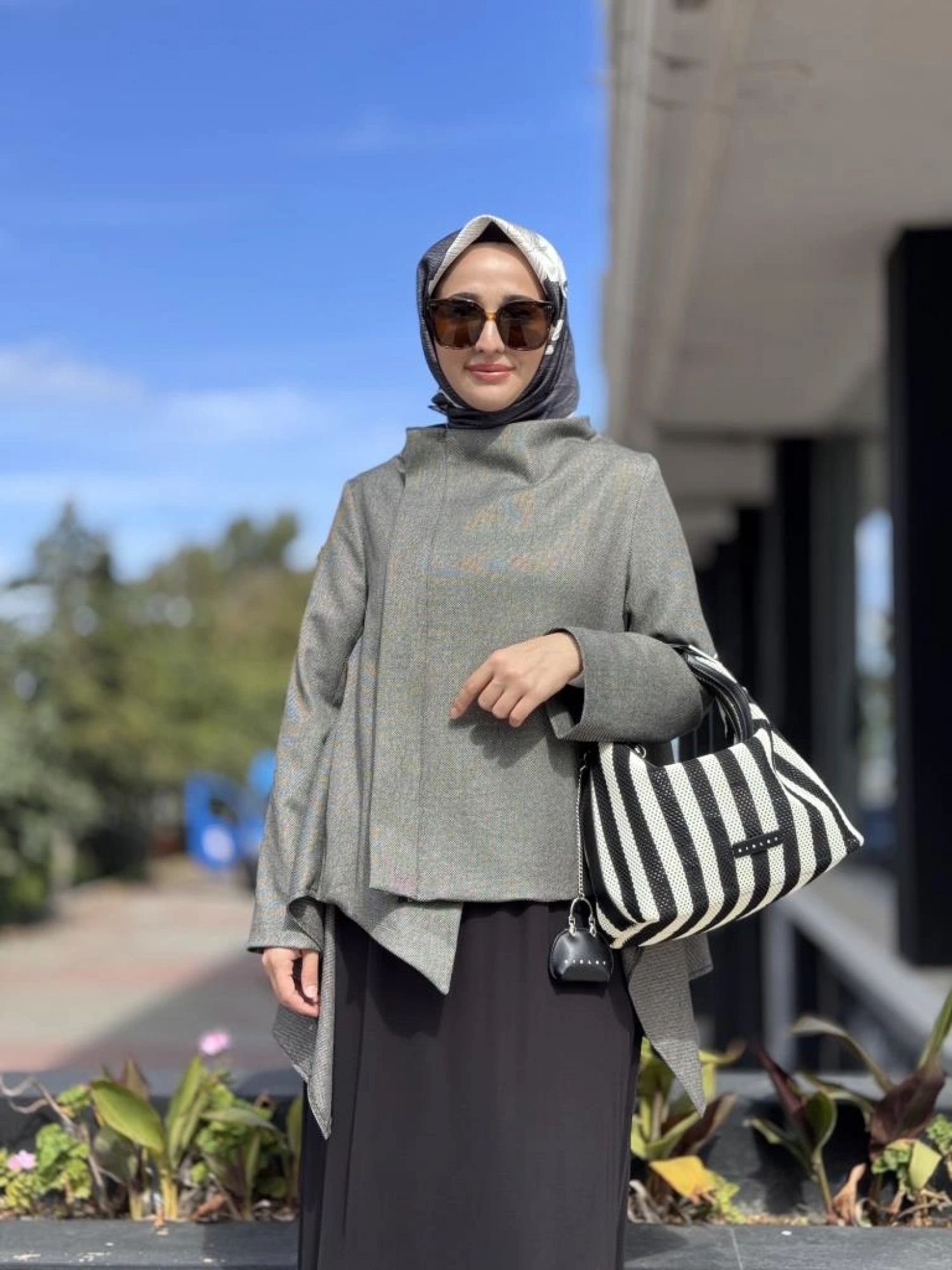 Almarwah Fermuar Kapamalı Asimetrik Ceket 404993