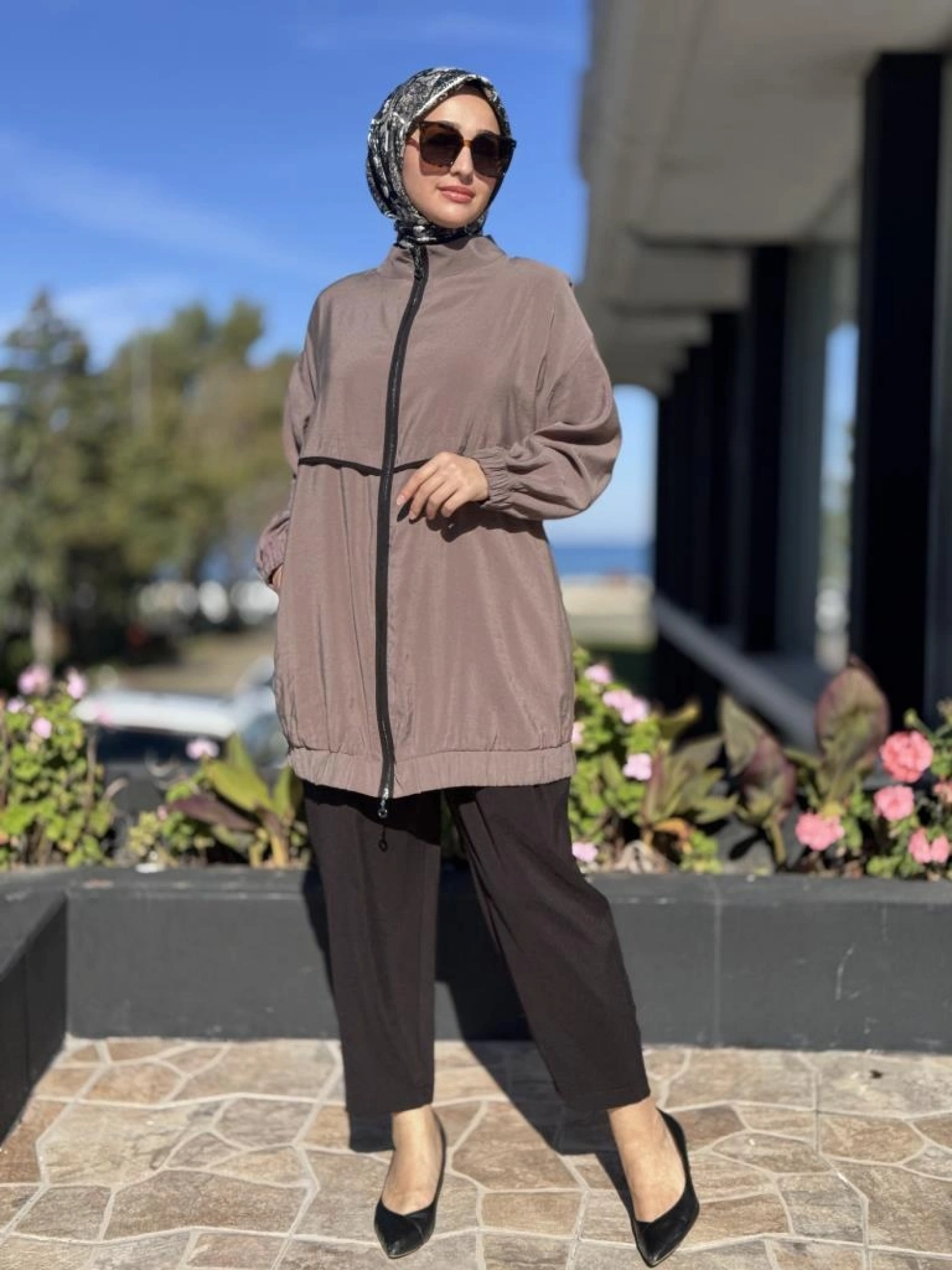 Almarwah Fermuarlı Tencel Kap Pantolon Takım 202925