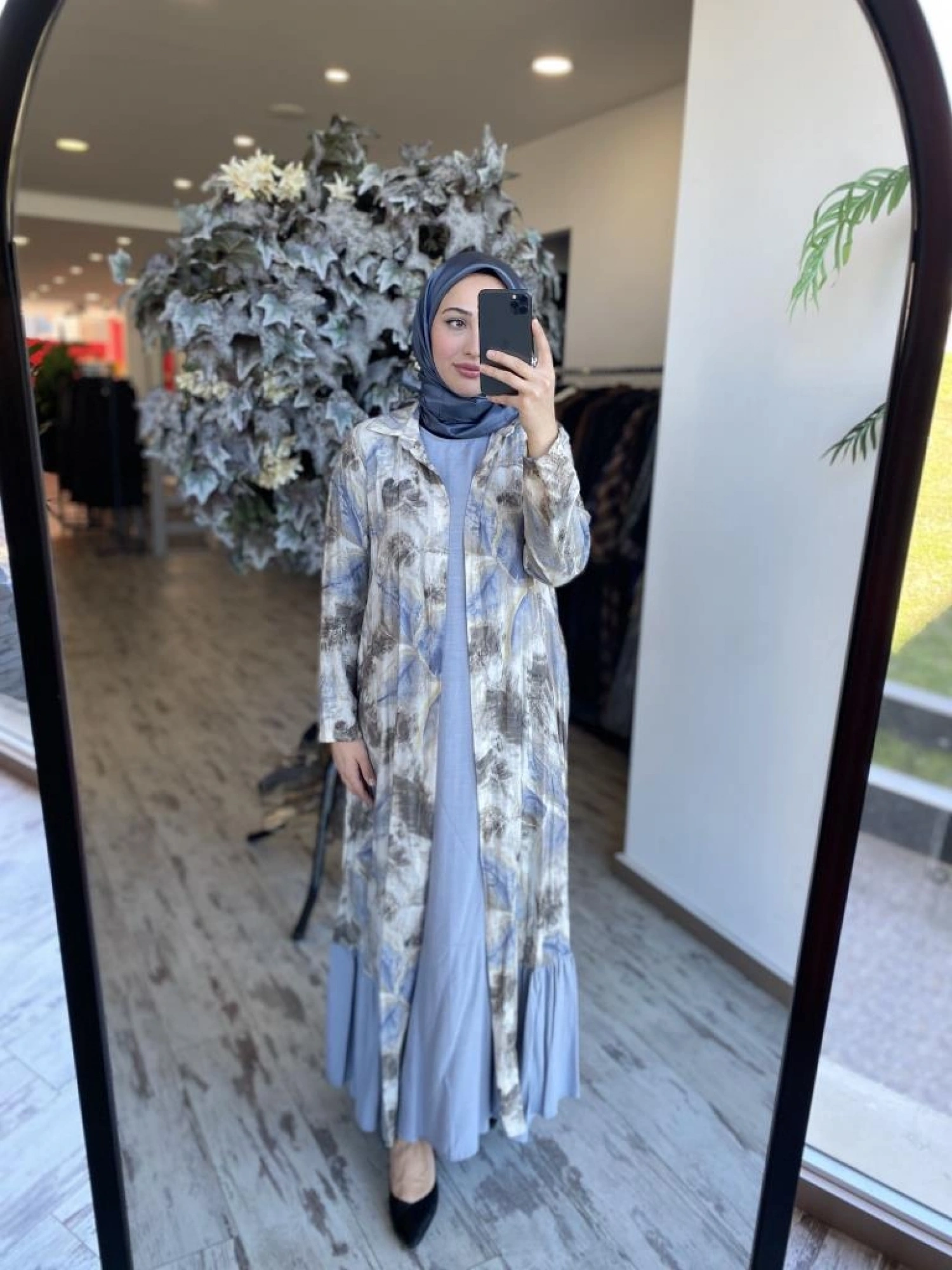 Almarwah Kolyeli Kap Elbise 2 li Takım 202739