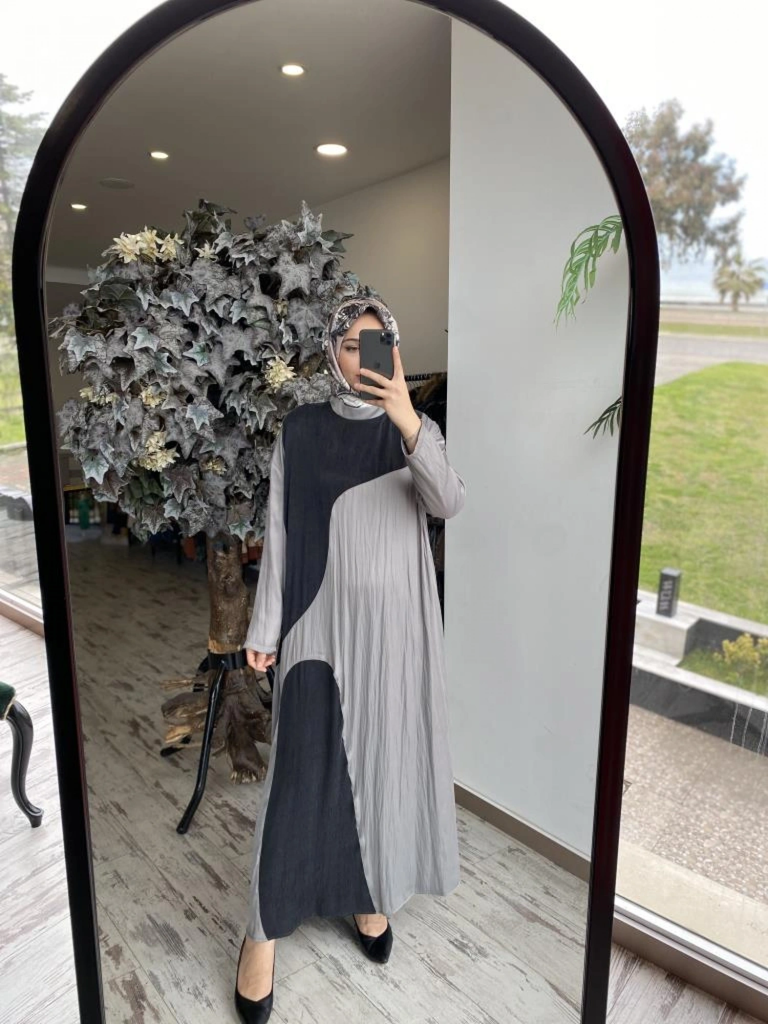 Almarwah Kraşlı Cupra Detaylı Elbise 303819