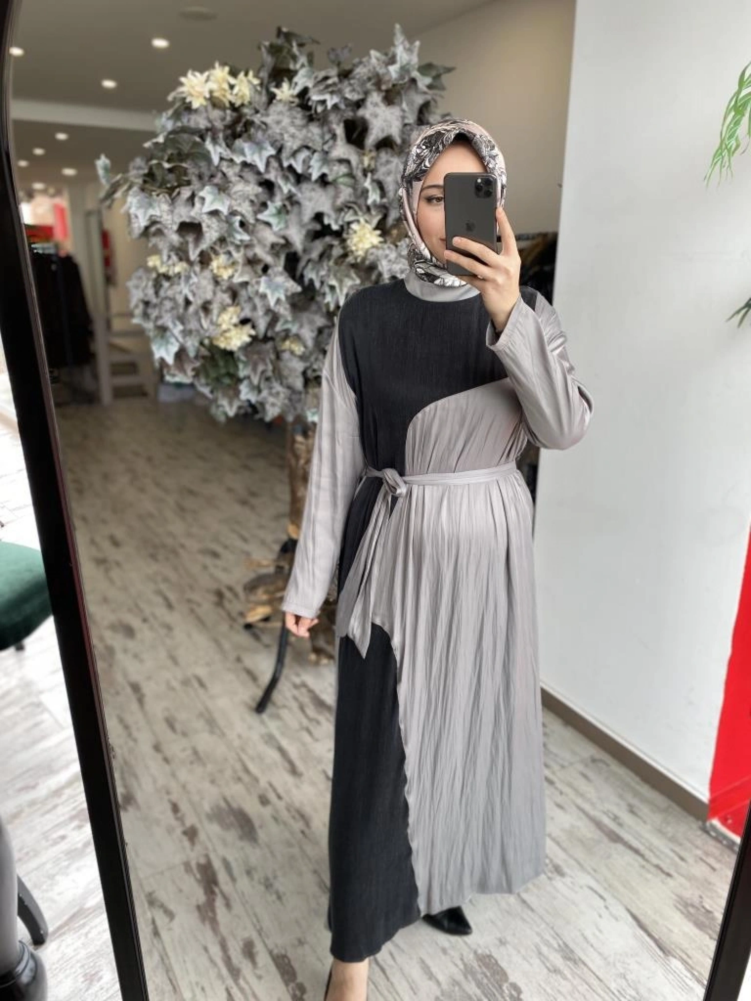 Almarwah Kraşlı Cupra Detaylı Elbise 303819