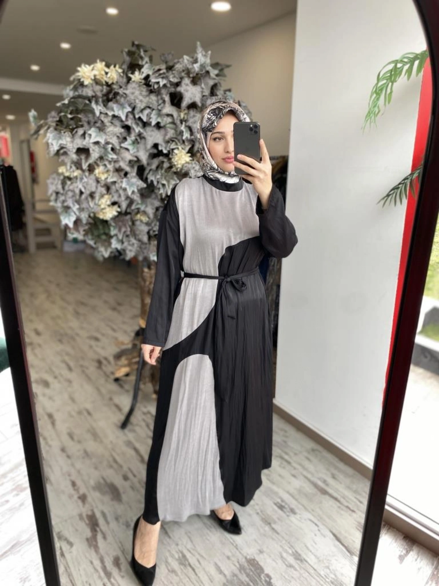 Almarwah Kraşlı Cupra Detaylı Elbise 303819