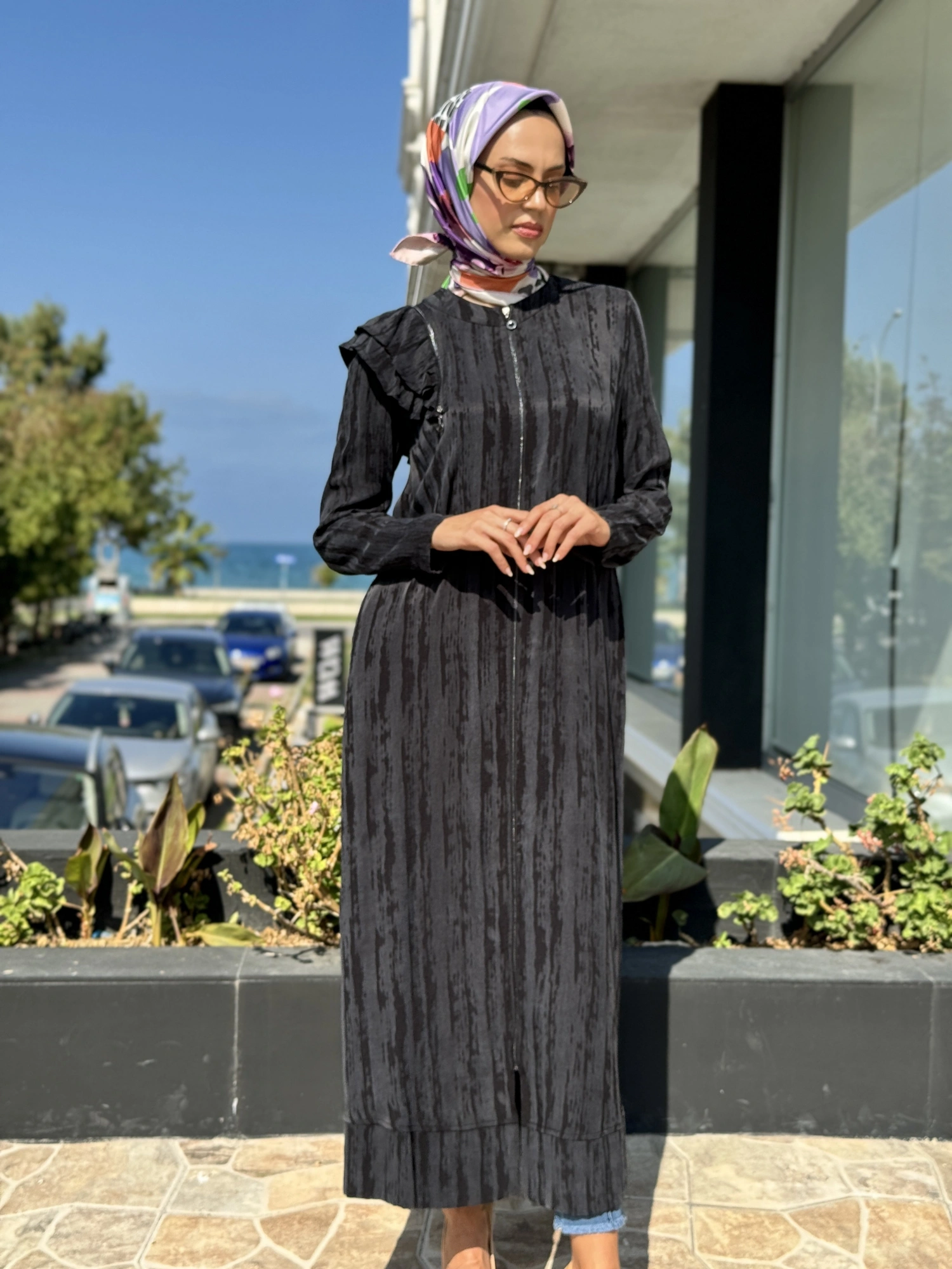 Almarwah Omuz Fermuar Detaylı Fermaurlı Cupra İpek Kap 404890