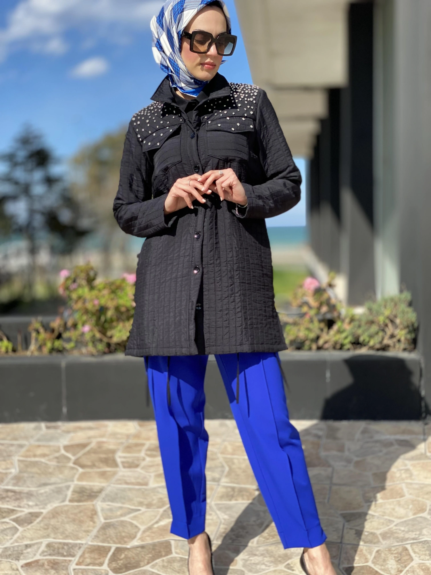 Almarwah Önden Dikişli Yüksek Bel Lastikli Pantolon 606308