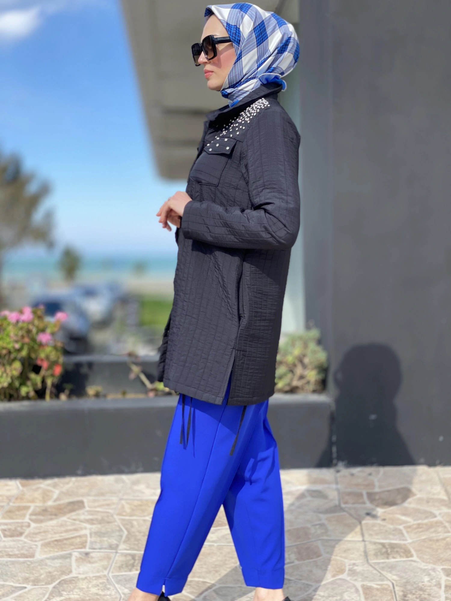 Almarwah Önden Dikişli Yüksek Bel Lastikli Pantolon 606308