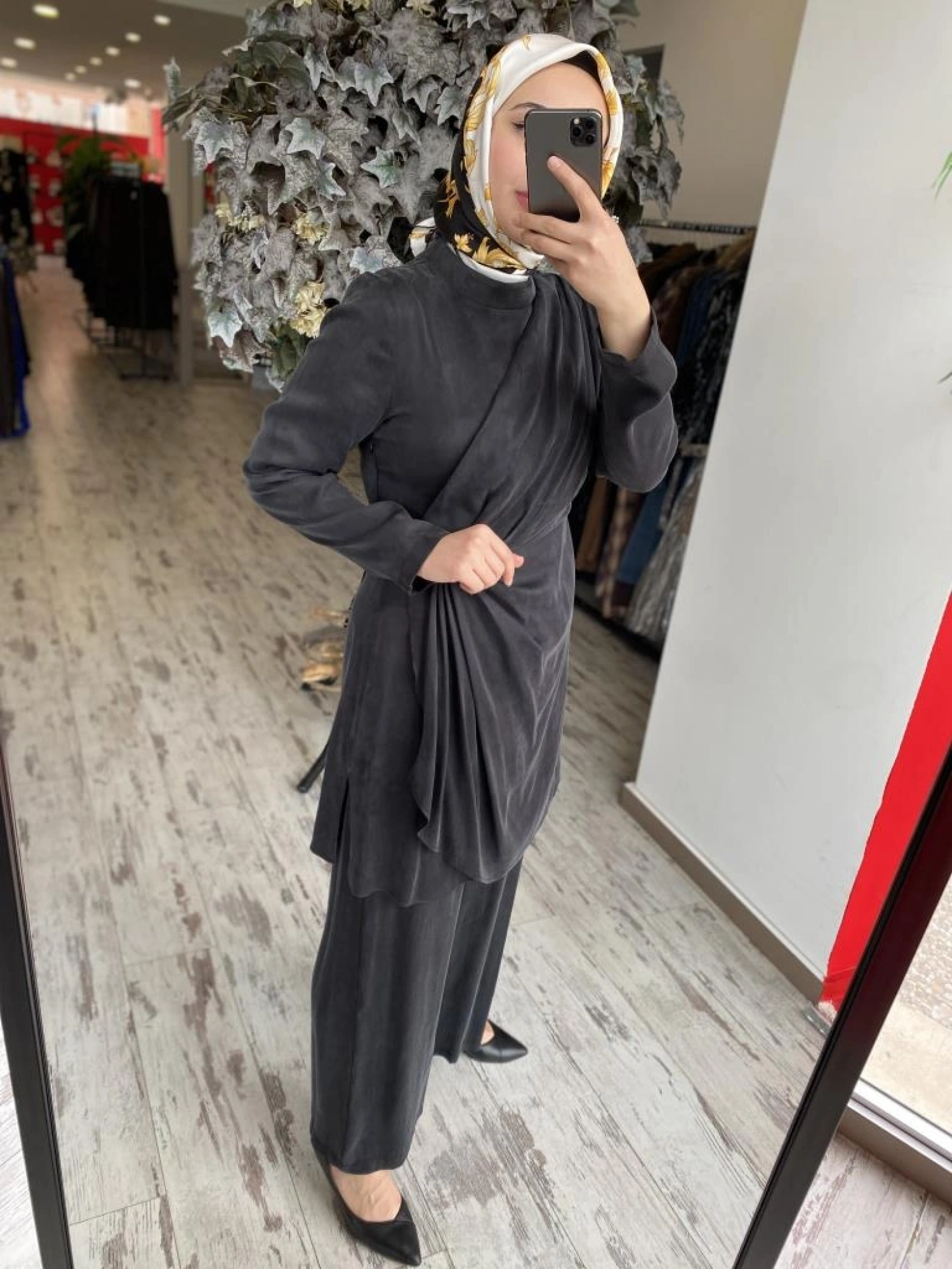 Almarwah Önden Kapaklı Liosel Tunik Pantolon Takım 202735