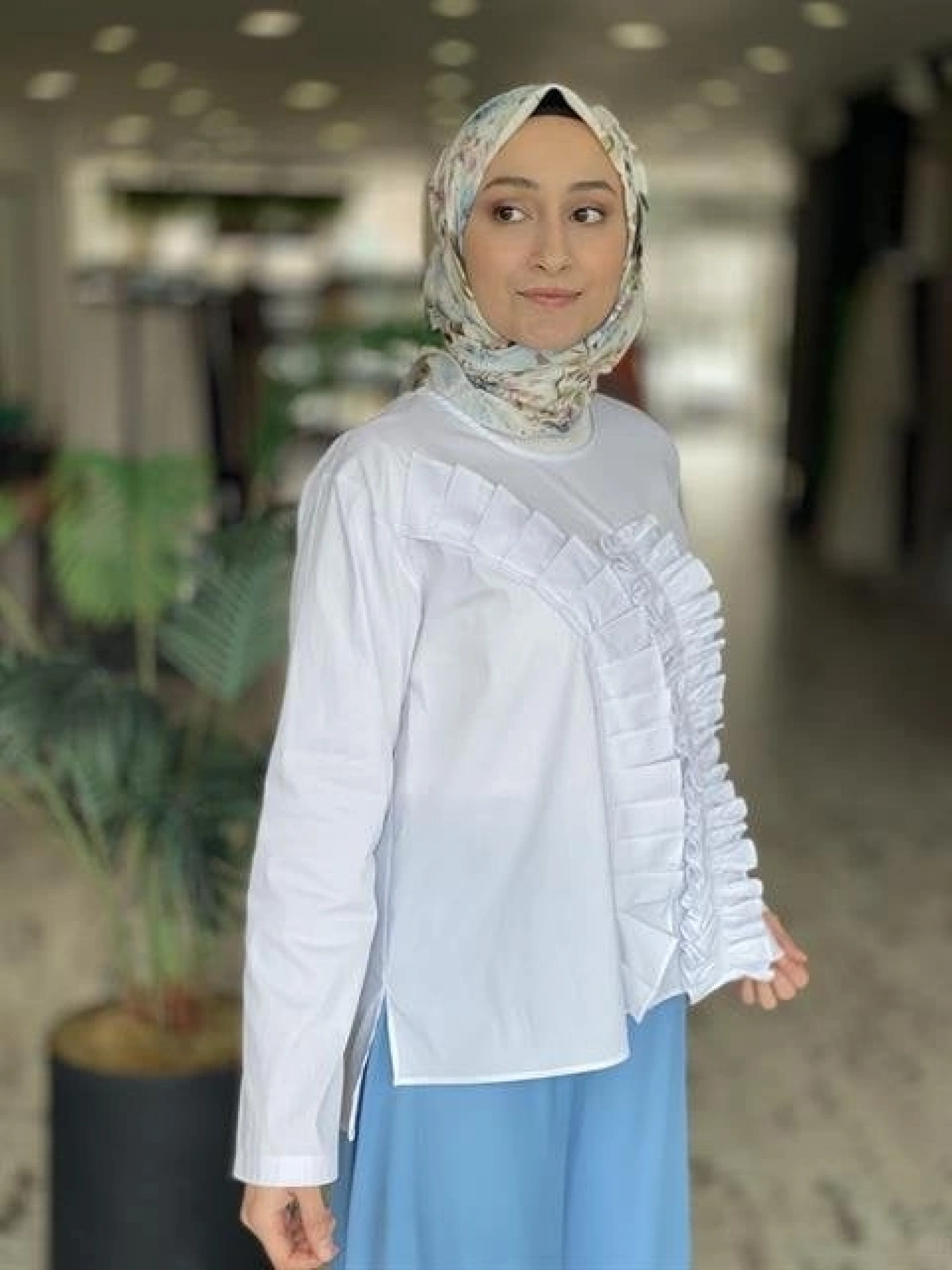 ALMARWAH ÖNÜ FIRFIRLI POPLİN BLUZ (BLK102108 )