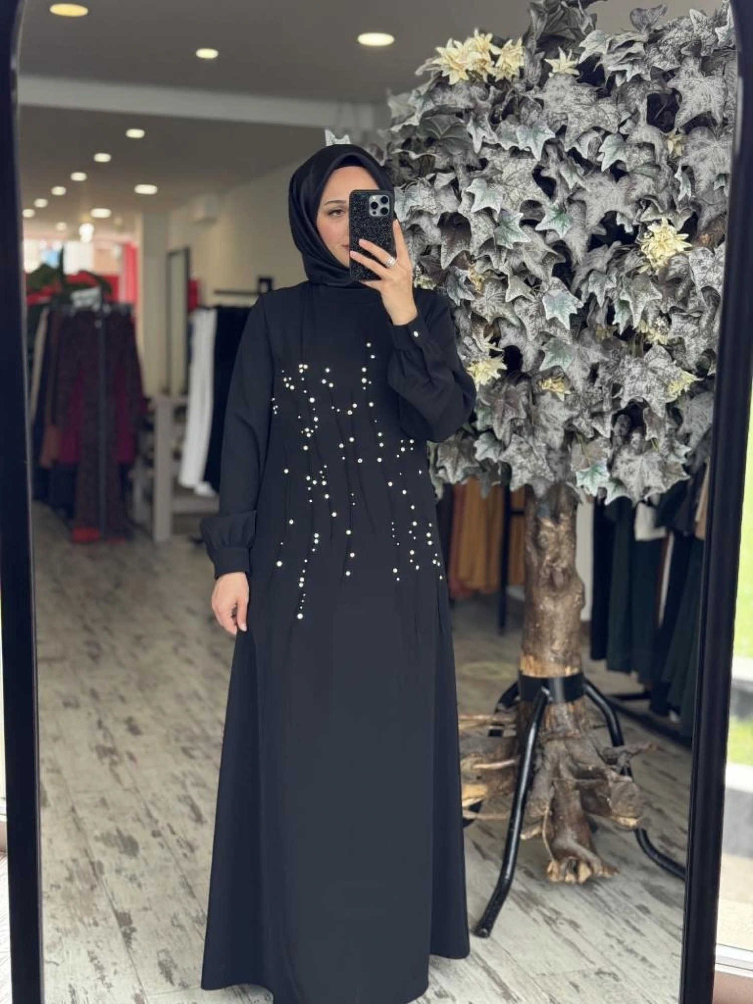 Almarwah Önü İnci ve Taş Detaylı Abiye Elbise 90470