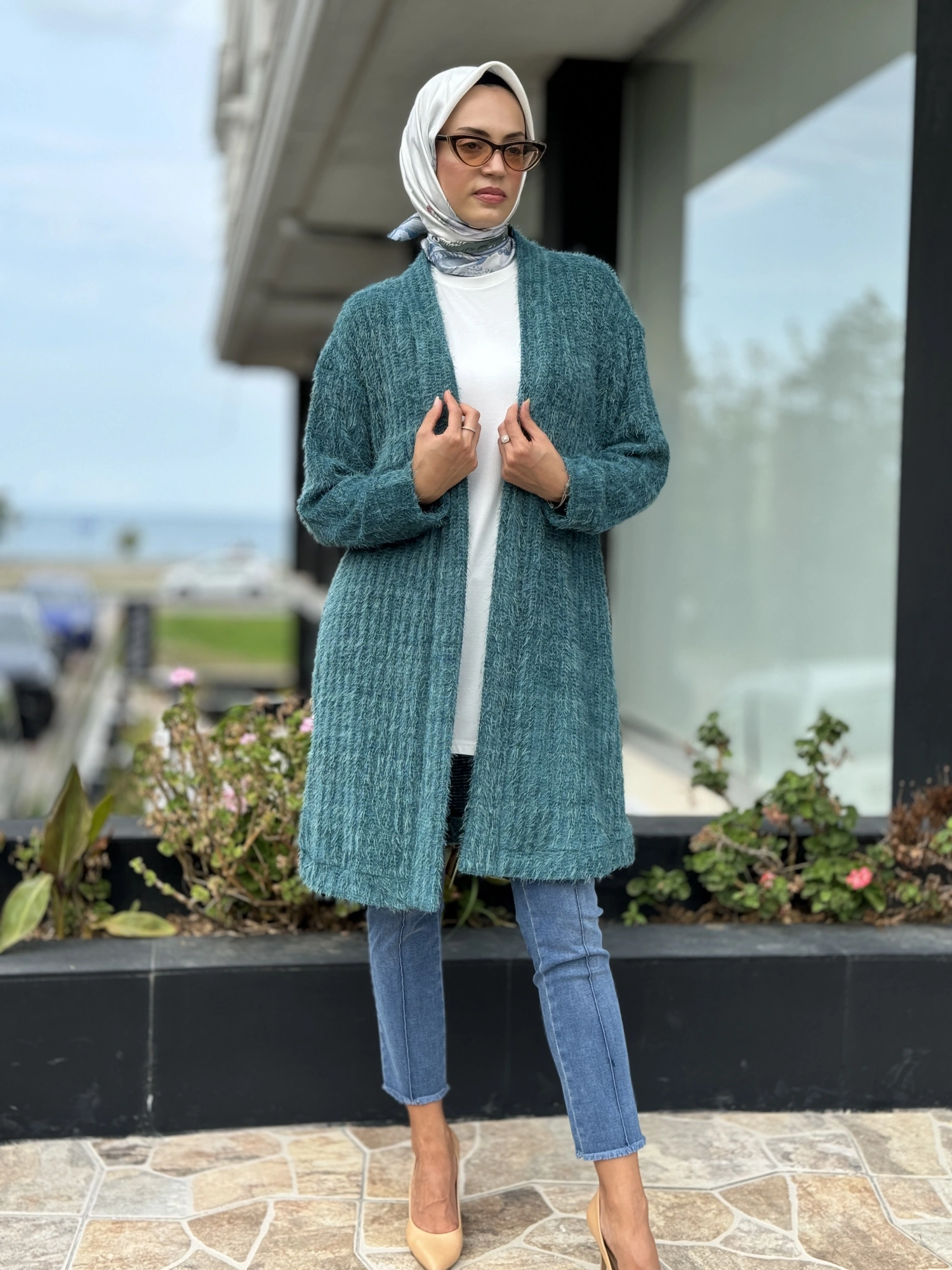 Almarwah Sakallı Örme Triko Yelek / Hırka 404907