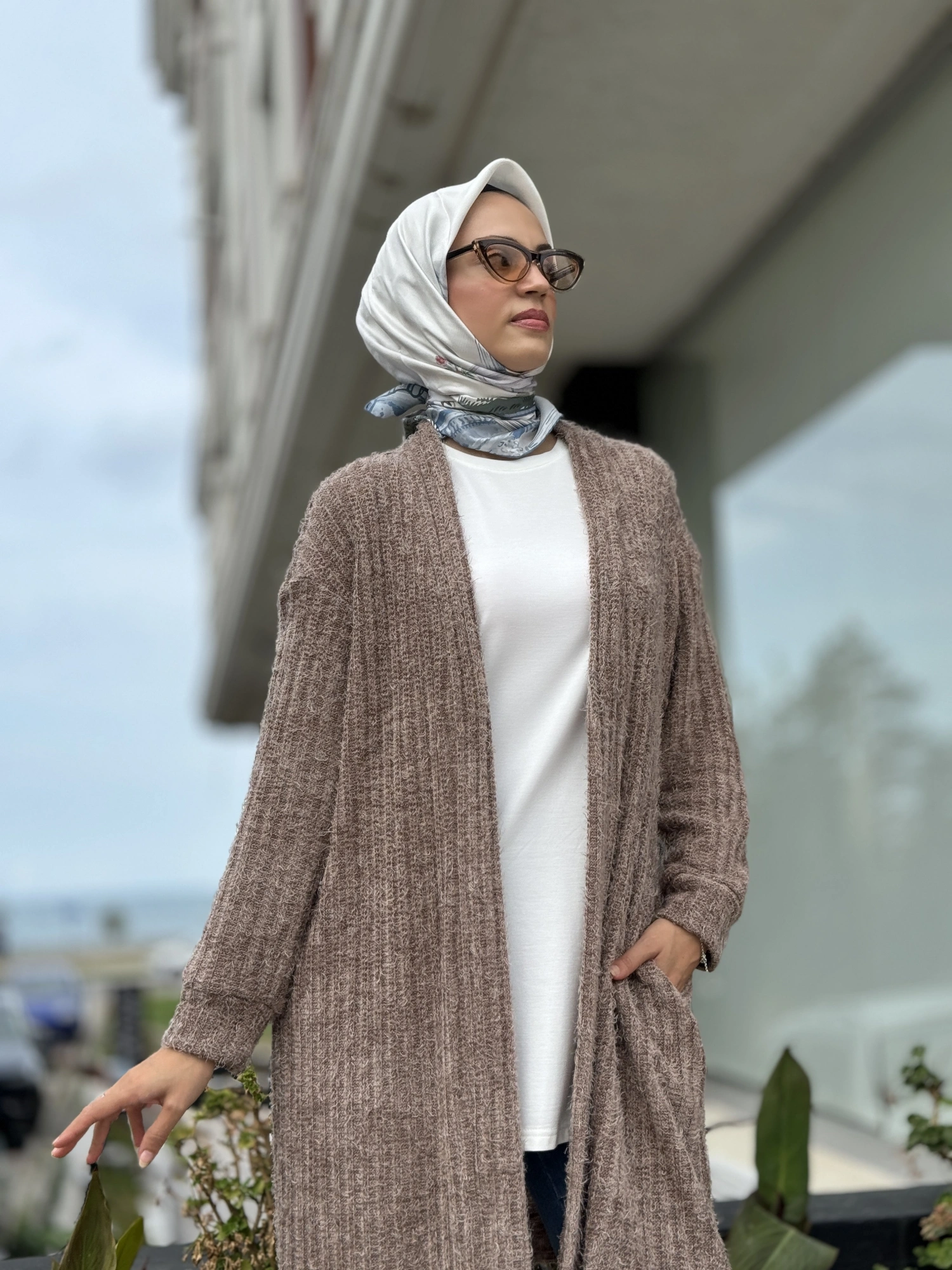 Almarwah Sakallı Örme Triko Yelek / Hırka 404907