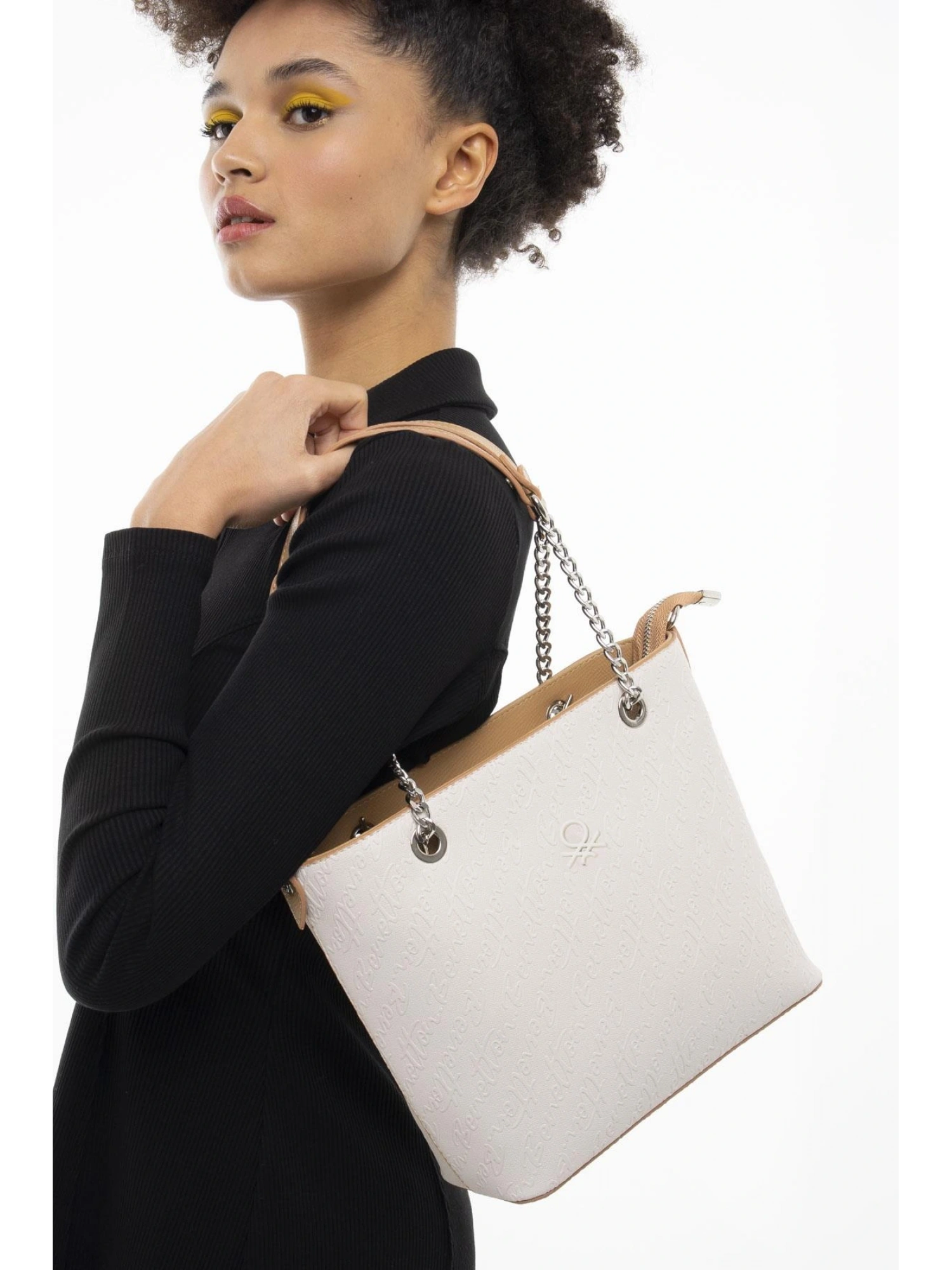 Benetton Monogram Yazılı Kol Çantası BNT1043