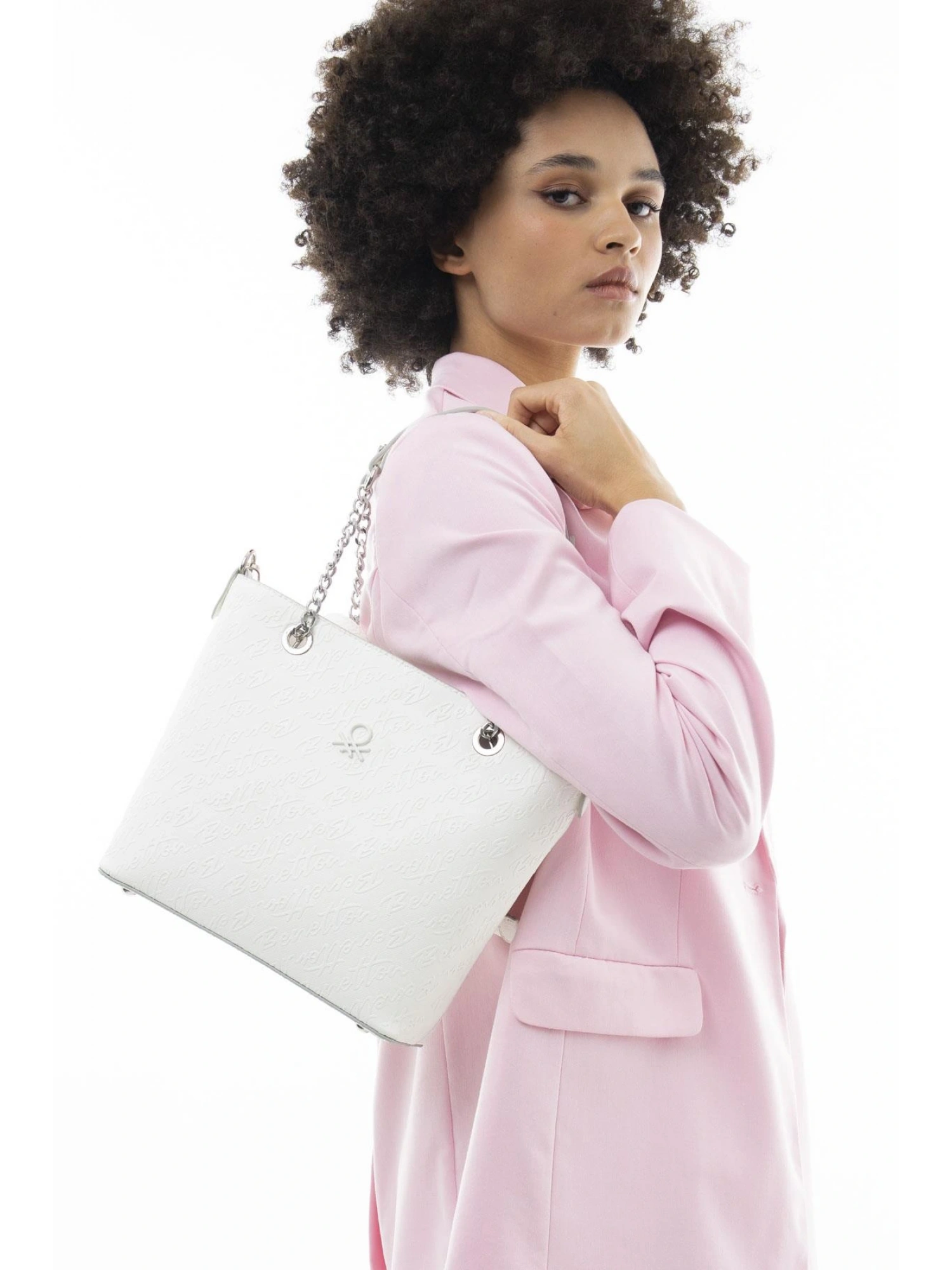 Benetton Monogram Yazılı Kol Çantası BNT1043