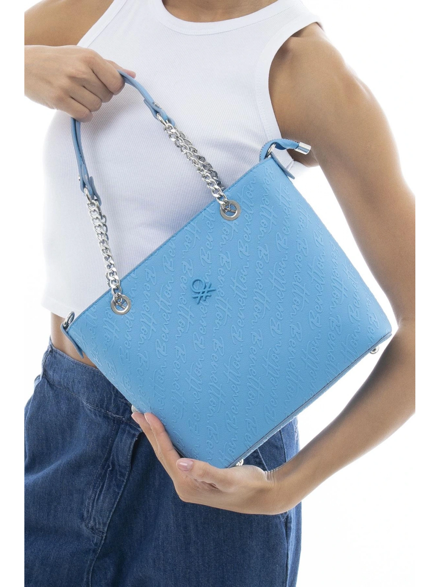 Benetton Monogram Yazılı Kol Çantası BNT1043