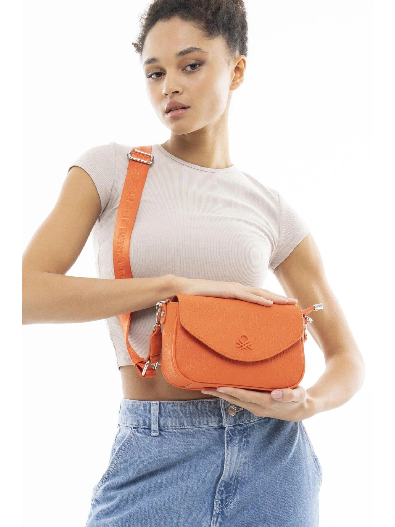 Benetton Monogram Yazılı Küçük Çapraz Çanta BNT1047