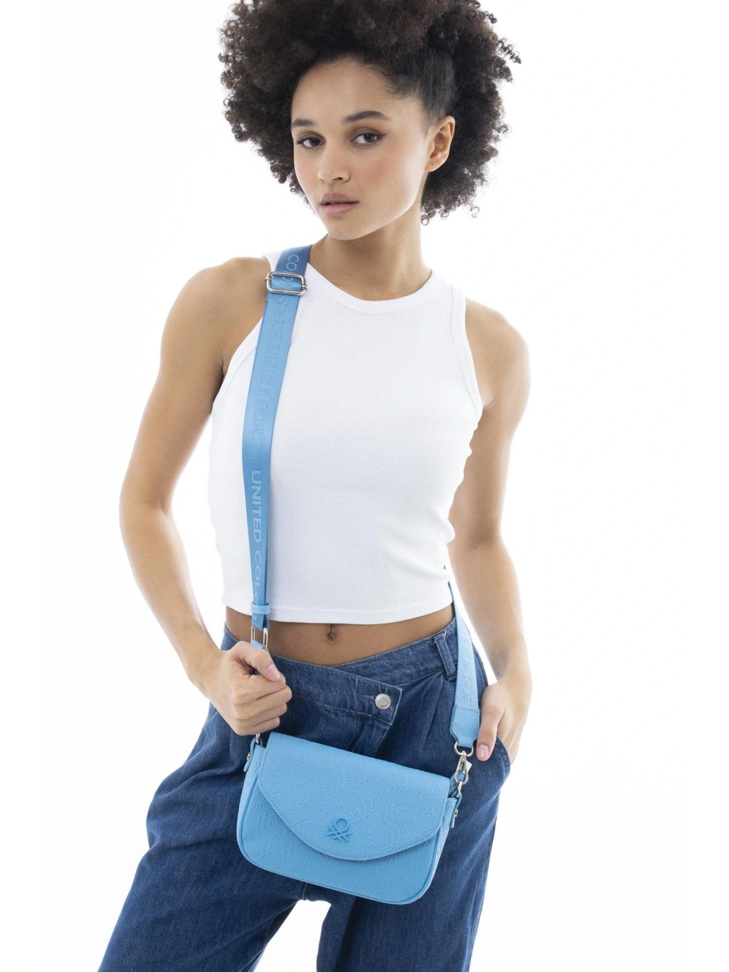 Benetton Monogram Yazılı Küçük Çapraz Çanta BNT1047