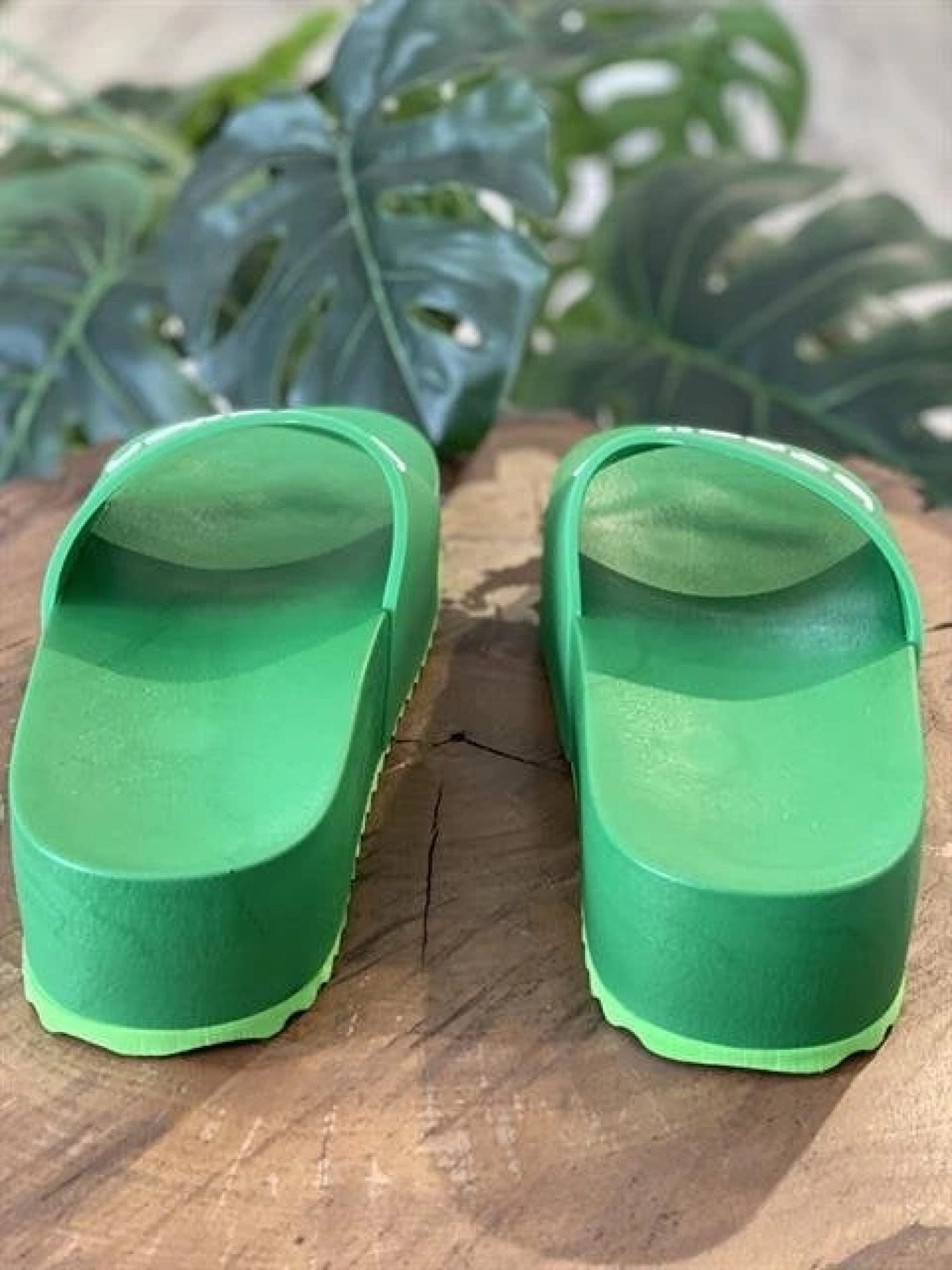 Benetton Yüksek Dolgu Taban, Kadın Yeşil Terlik BN1212